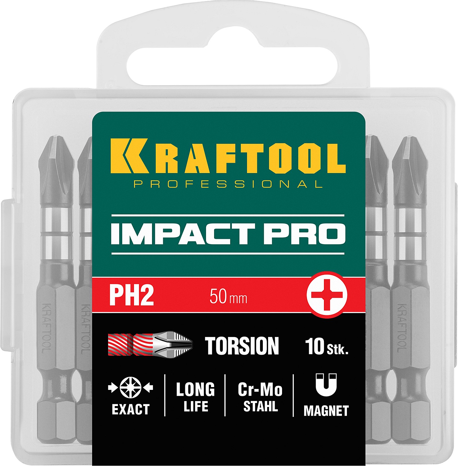 KRAFTOOL Impact PH2, 50 мм, 10 шт, ударные биты (26191-2-50-S10) — фото 5