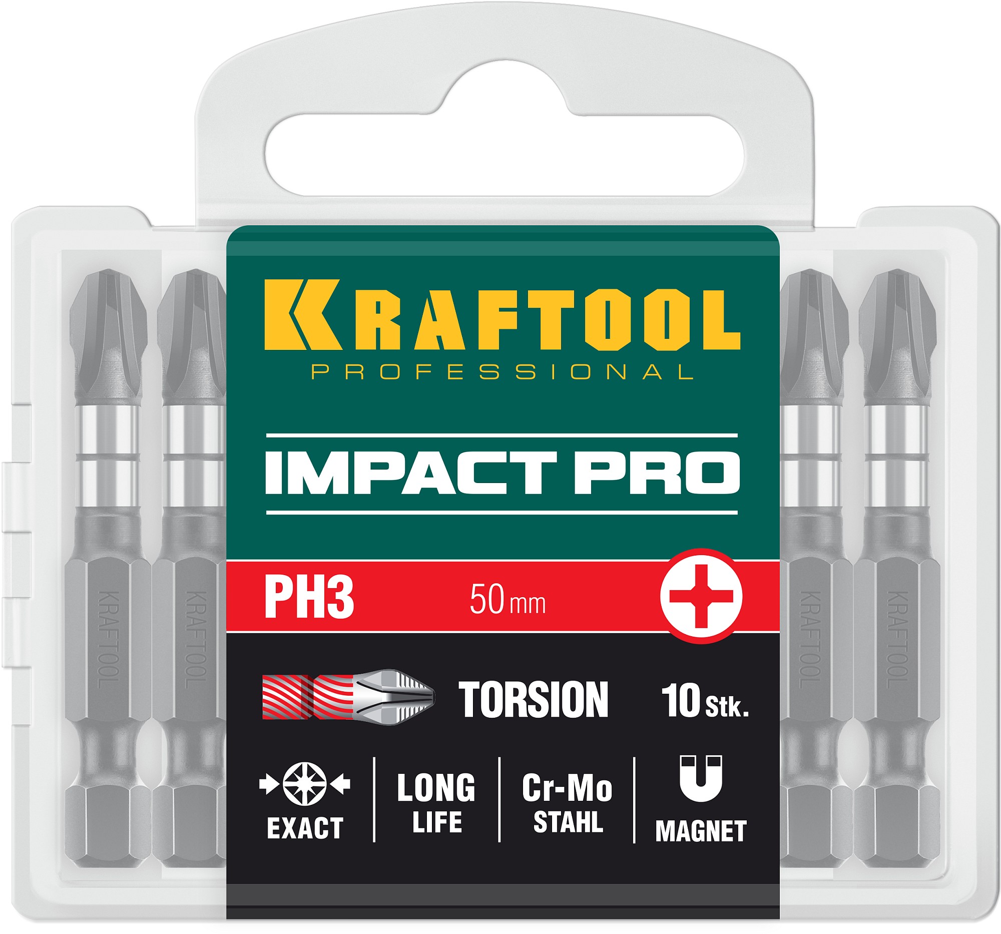 KRAFTOOL Impact PH 3, 50 мм, 10 шт, Ударные биты (26191-3-50-S10) — фото 5