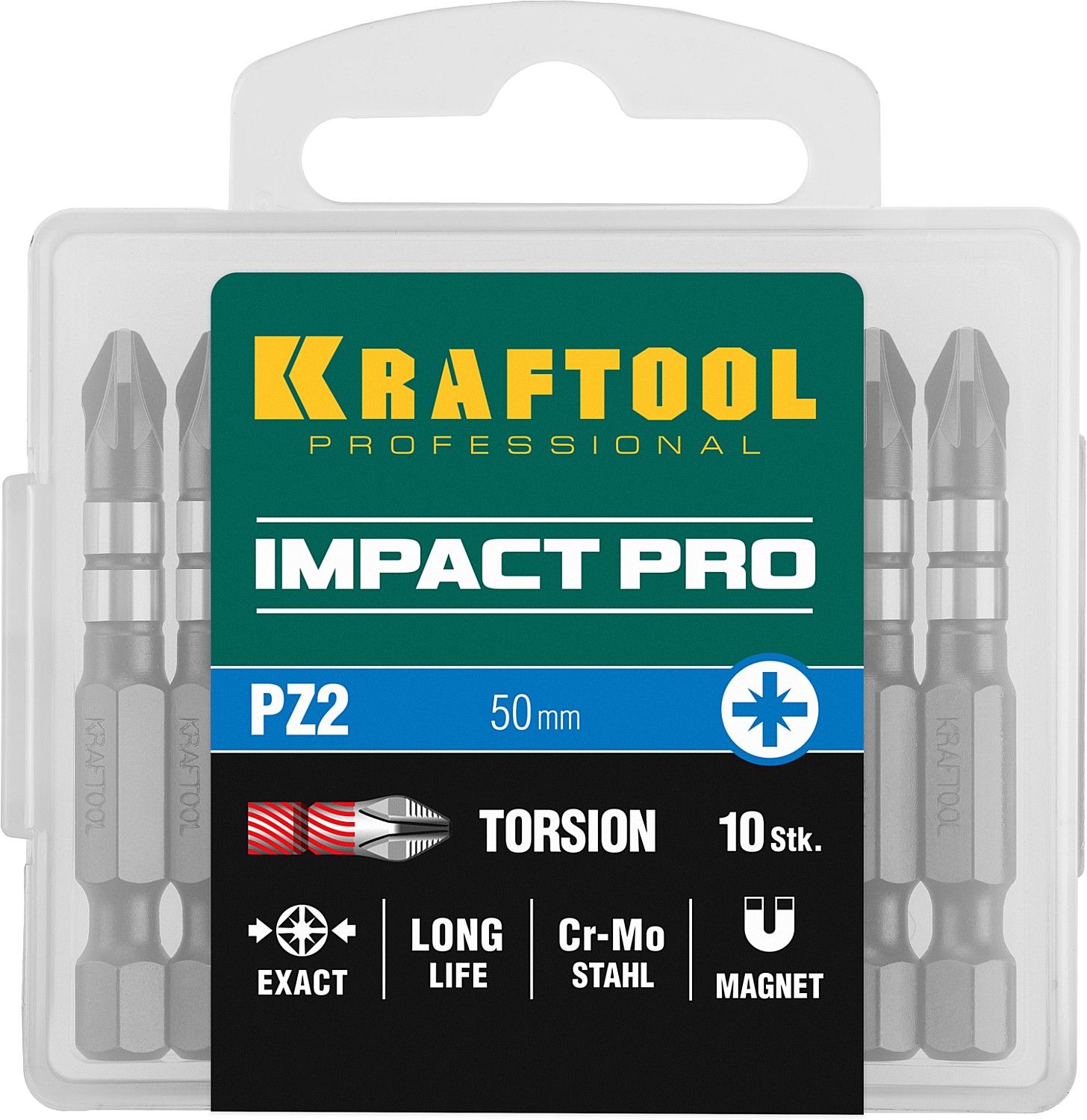 KRAFTOOL Impact PZ2, 50 мм, 10 шт, ударные биты (26193-2-50-S10) — фото 5