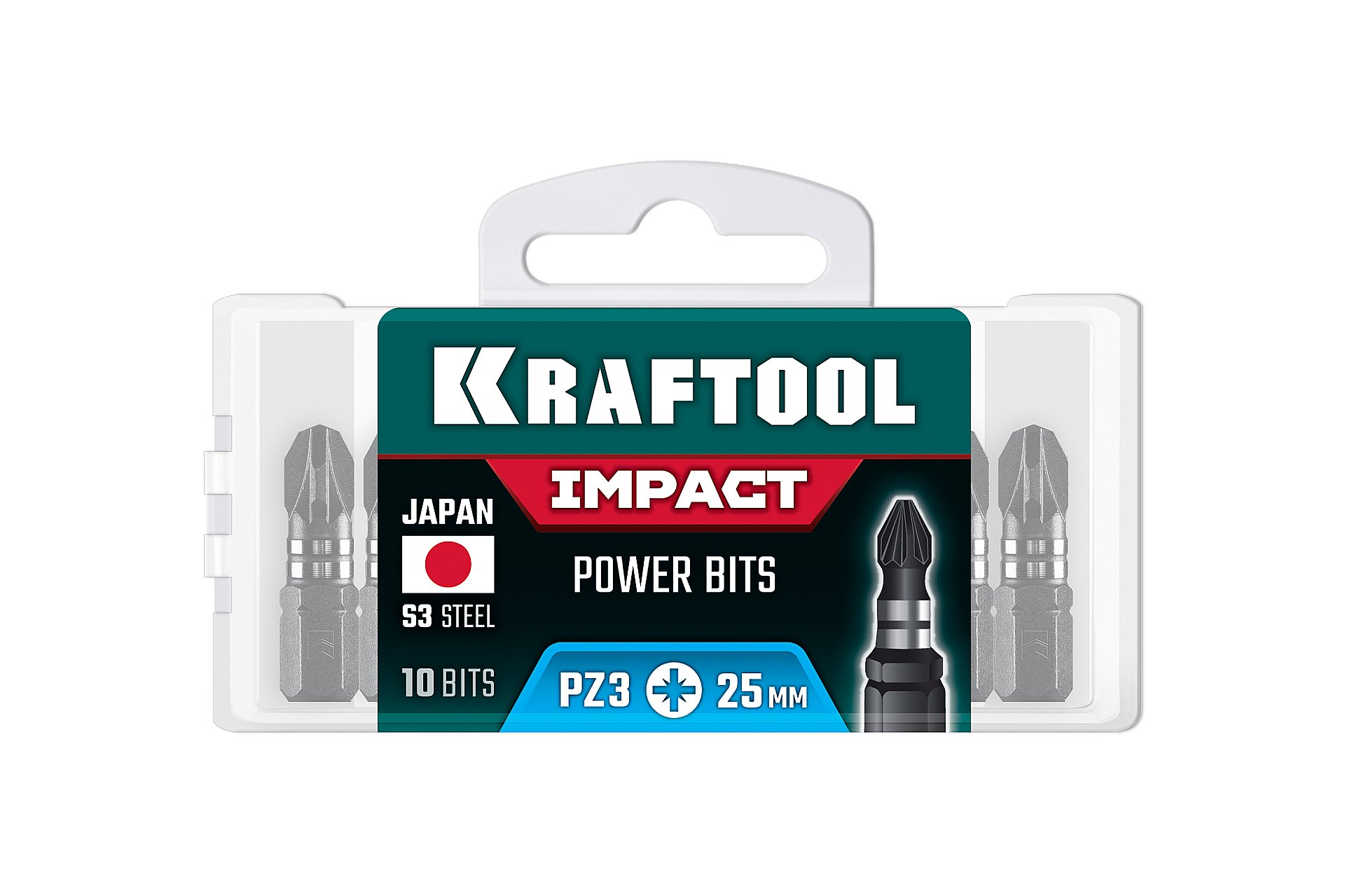 KRAFTOOL Impact PZ 3, 25 мм, 10 шт, ударные биты (26193-3-25-S10) — фото 2