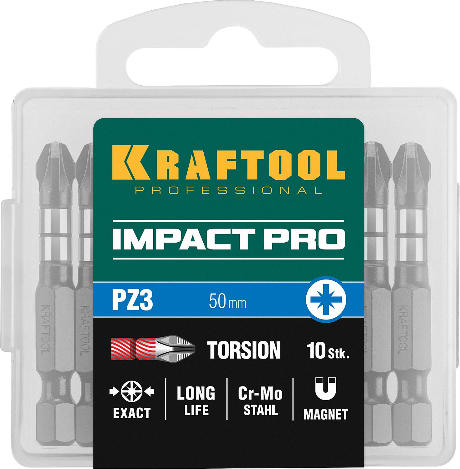 KRAFTOOL Impact PZ3, 50 мм, 10 шт, ударные биты (26193-3-50-S10) — фото 5