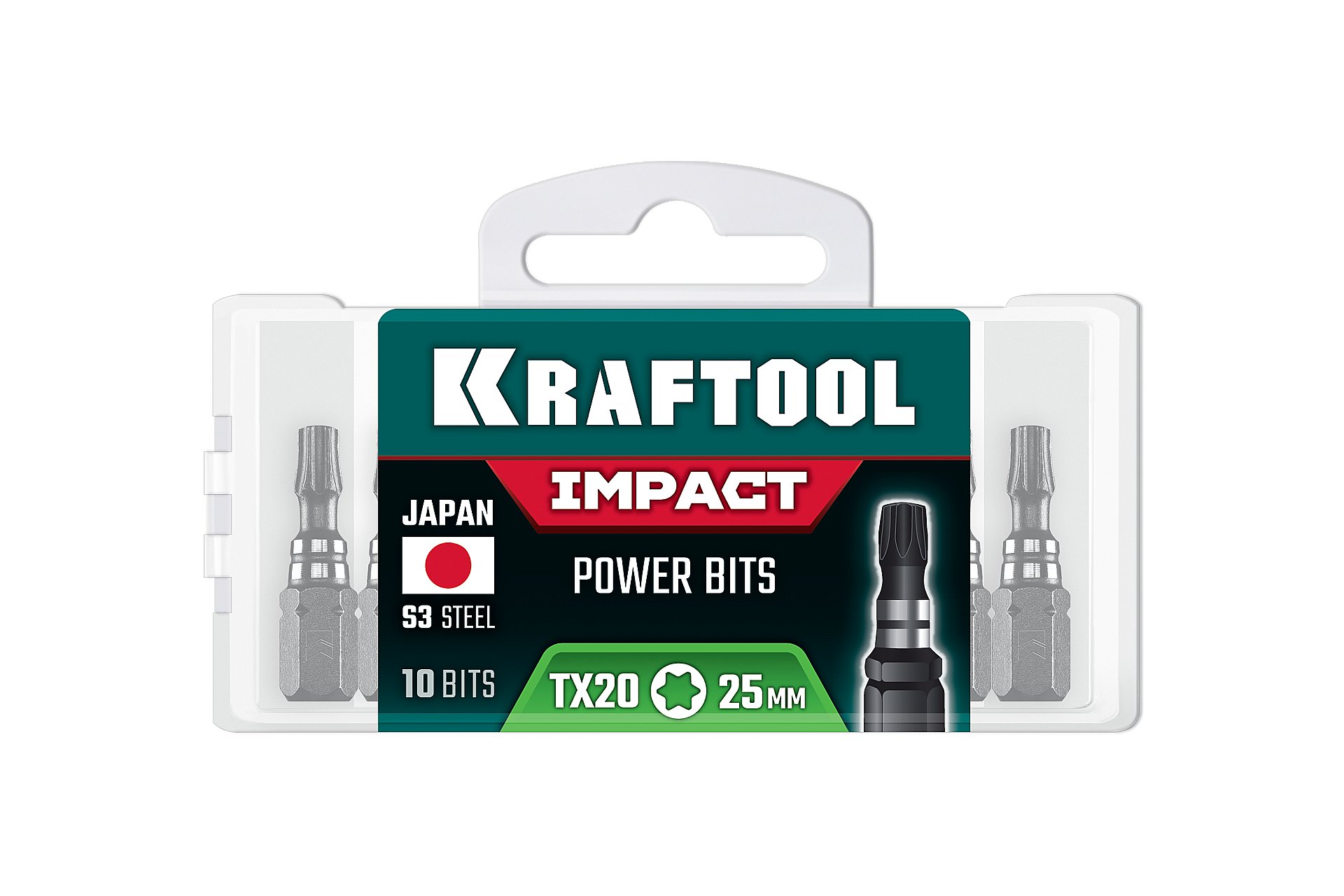 KRAFTOOL Impact TX 20, 25 мм, 10 шт, ударные биты (26195-20-25-S10) — фото 2