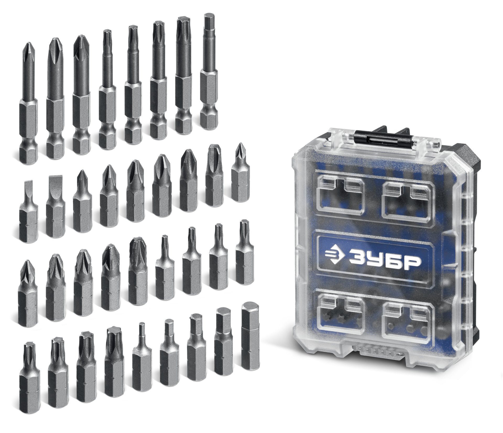 ЗУБР Профи 35 предм., система стыковки Z-БОКС, набор бит, Профессионал (26394-H35)