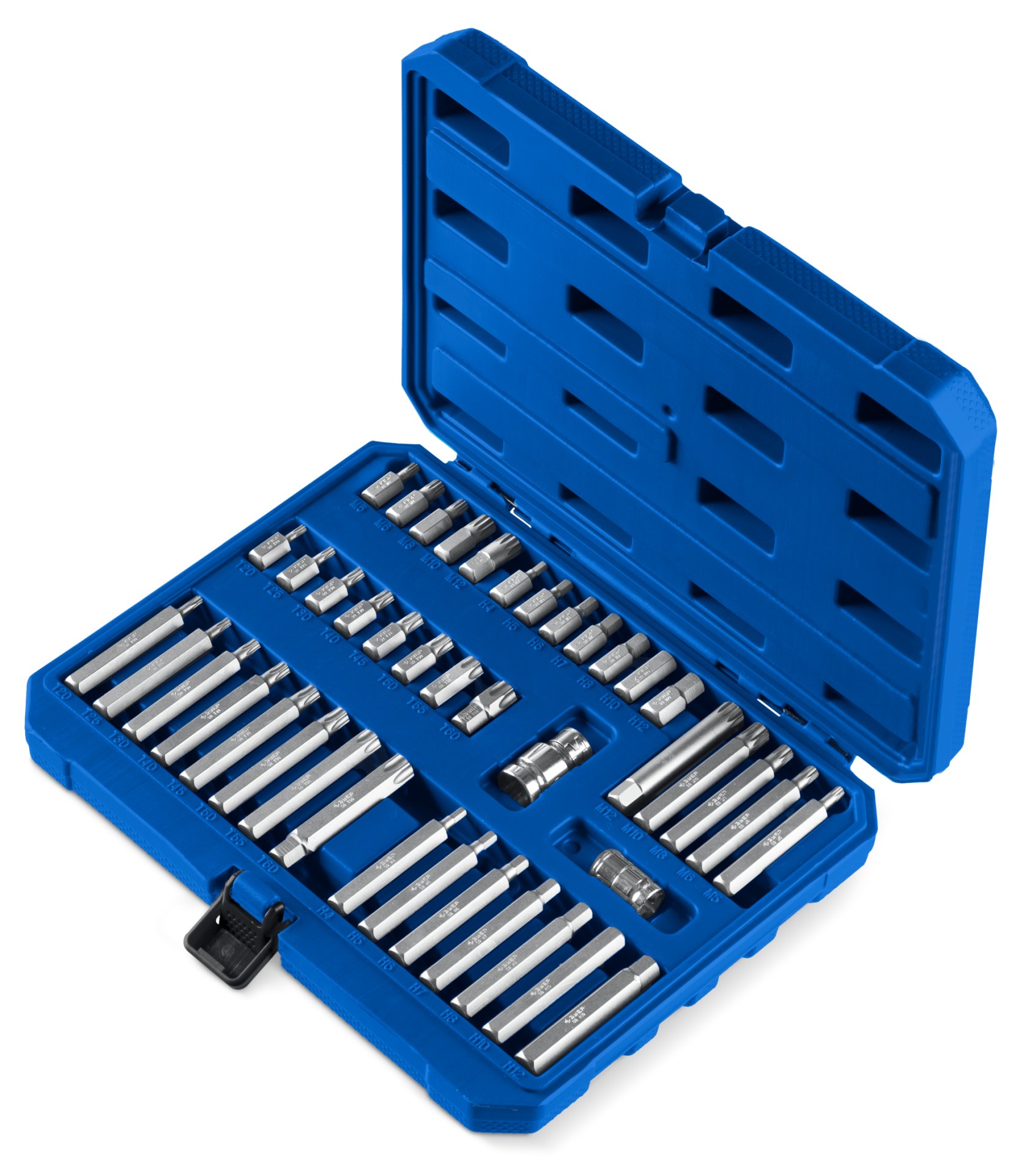 ЗУБР СБ-42, 42 шт (HEX, TX, SPLINE) хвостовик 10 мм под квадрат 1/2″ набор специальных бит (26551)