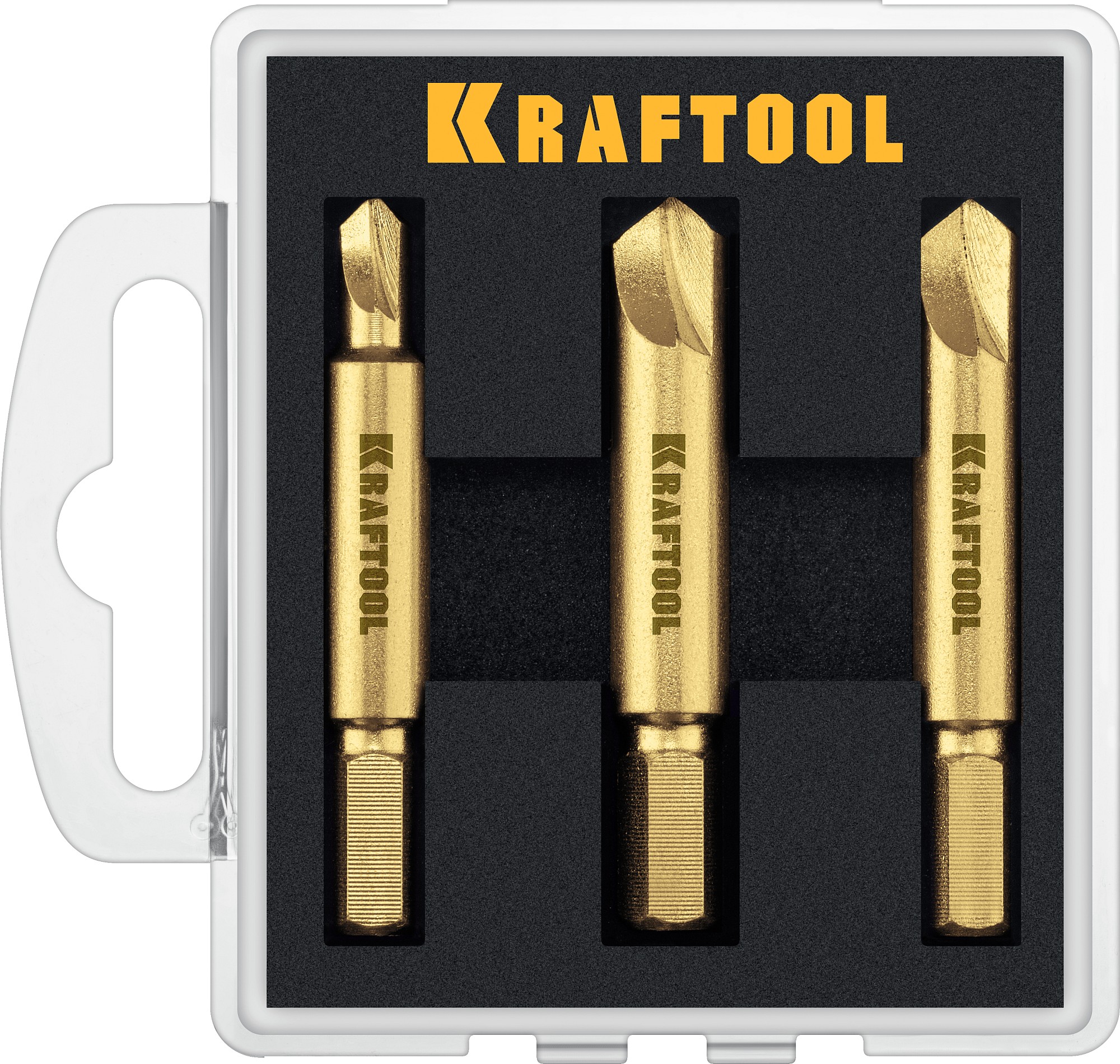 KRAFTOOL 3 шт, набор экстракторов поврежденного крепежа (26770-H3) — фото 2