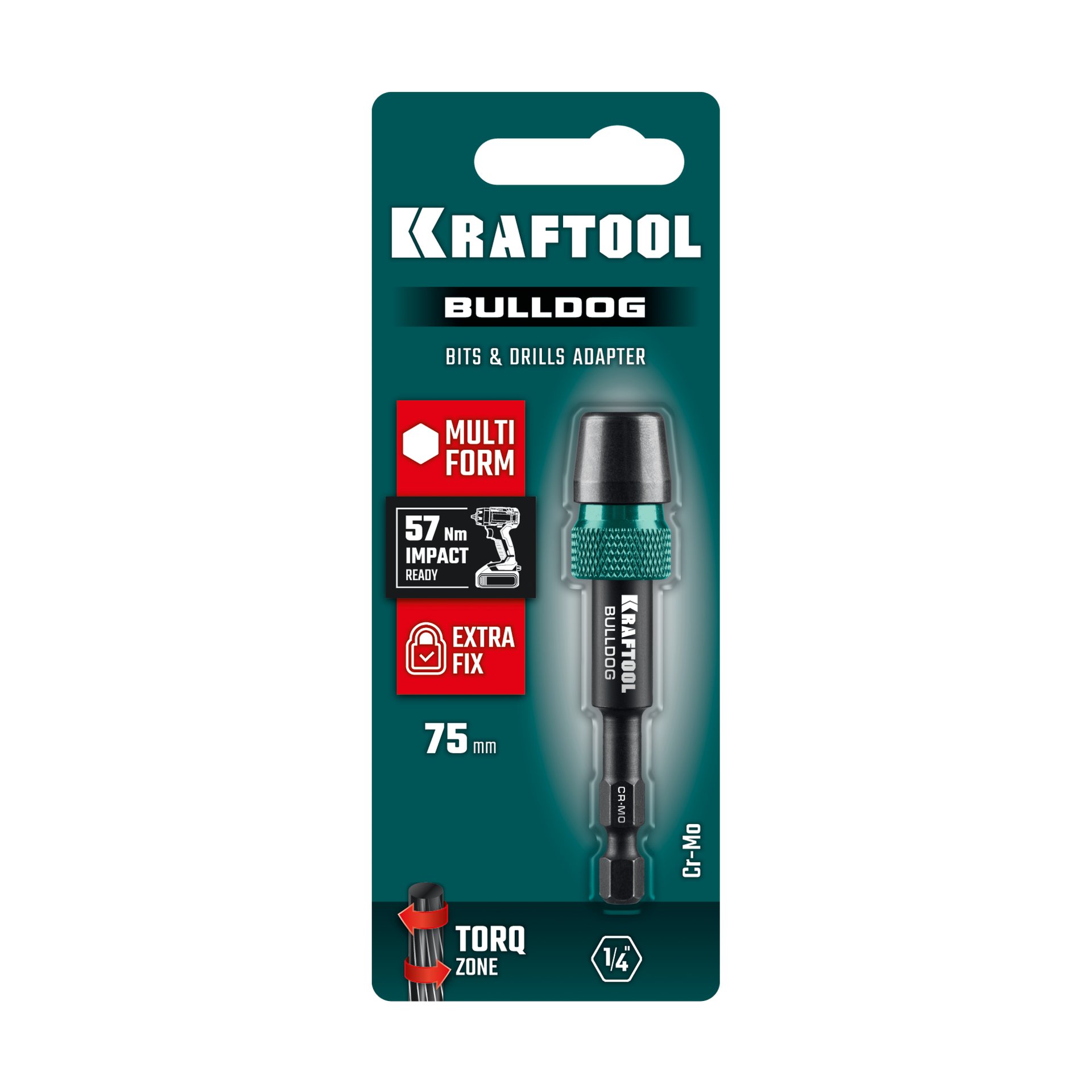 KRAFTOOL BULLDOG, 75 мм, адаптер с жесткой автоматической фиксацией для шуруповертов (26785-75) — фото 4