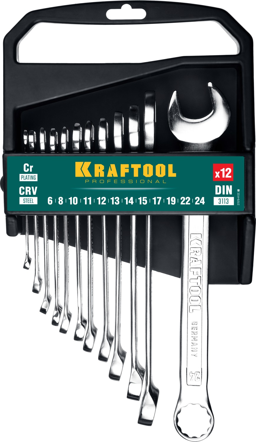 KRAFTOOL 12 шт, 6 - 24 мм, набор комбинированных гаечных ключей (27079-H12C) — фото 2