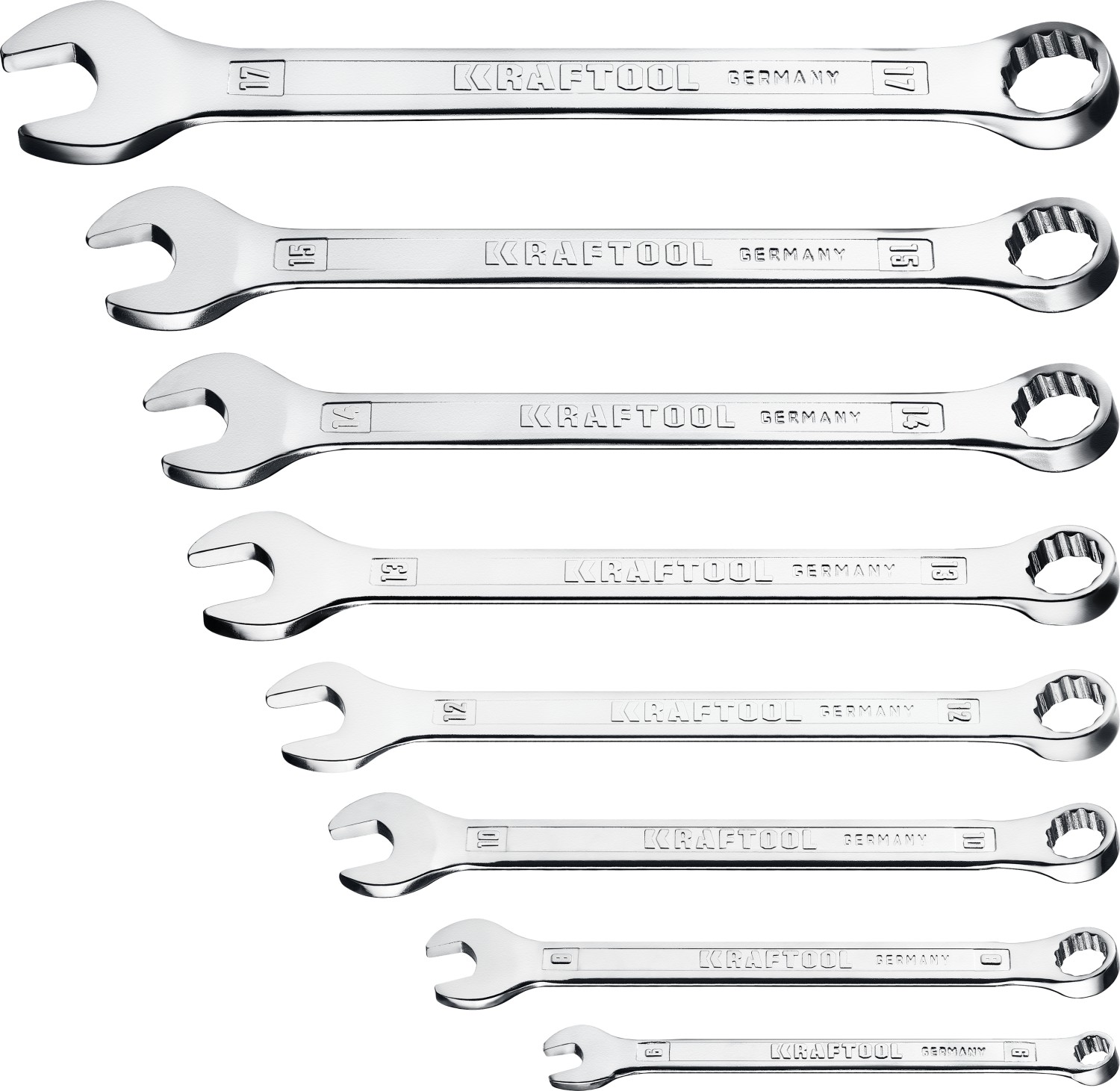 KRAFTOOL 8 шт, 6 - 17 мм, набор комбинированных гаечных ключей (27079-H8C)