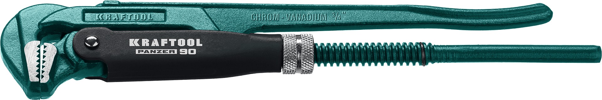 KRAFTOOL PANZER-90, №0, 3/4″, 280 мм, трубный ключ с прямыми губками (2734-05)