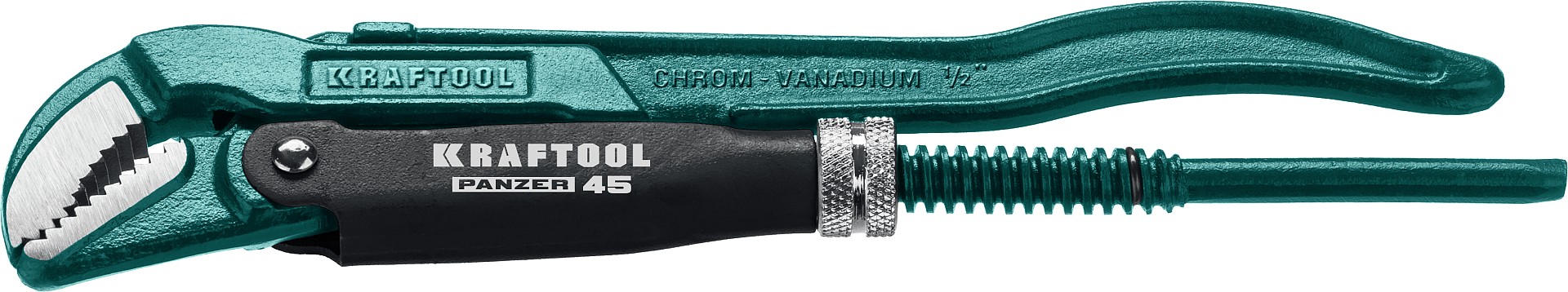 KRAFTOOL PANZER-45, №0, 1/2″, 240 мм, трубный ключ с изогнутыми губками (2735-05)