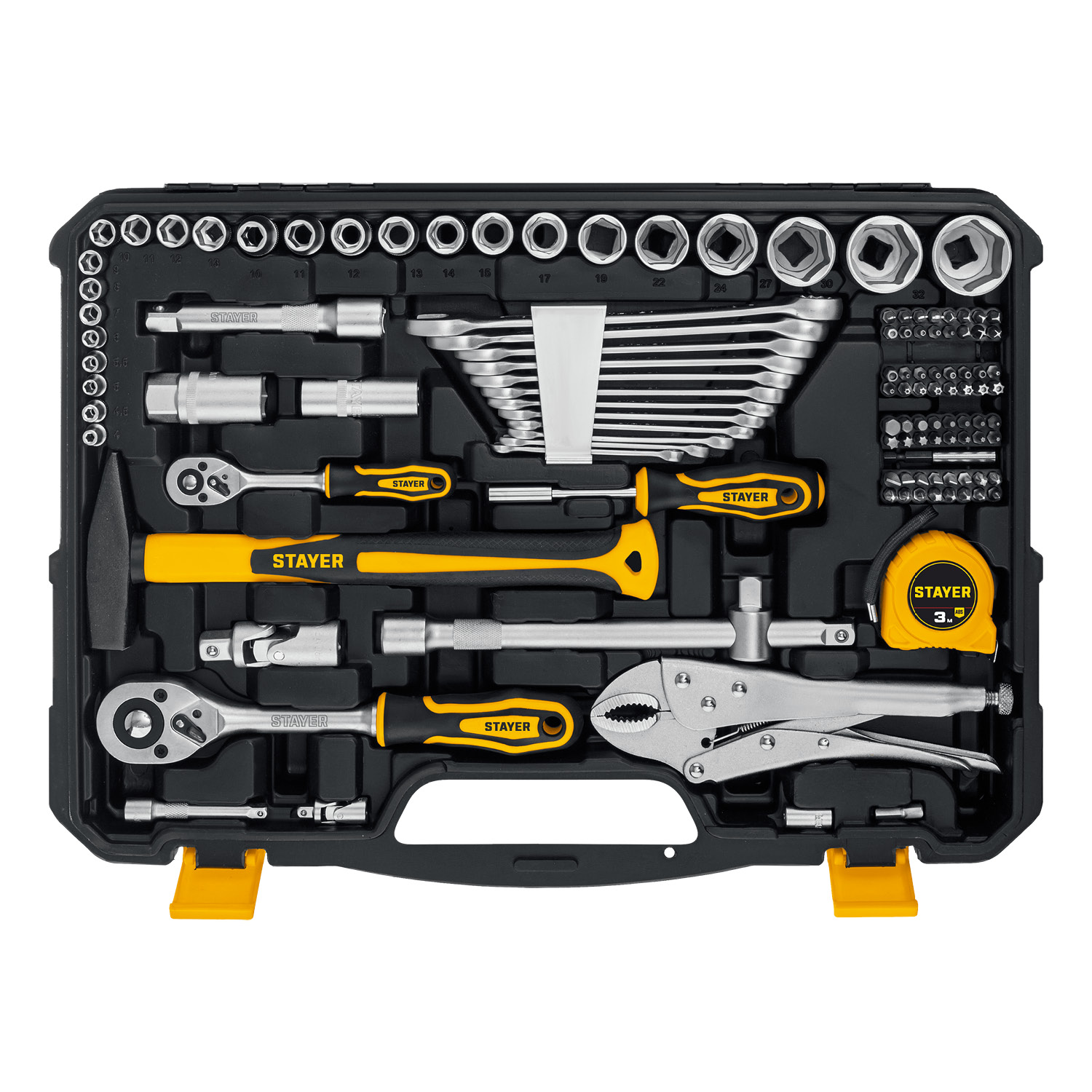 STAYER UNIVERSAL 150, 150 предм., (1/2″+ 1/4″), универсальный набор инструмента, Professional (27710-H150) — фото 7