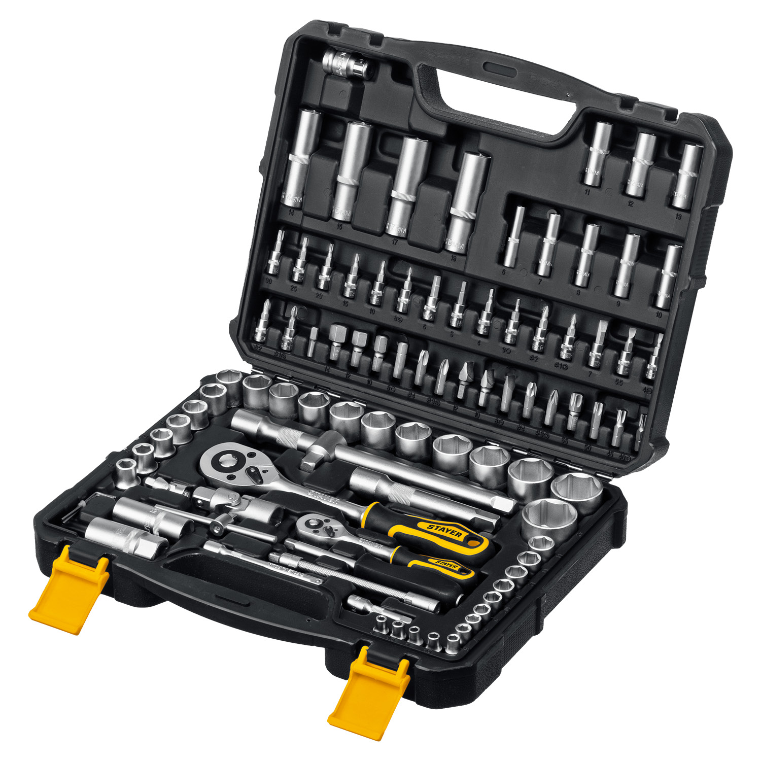 STAYER AUTO 94, 94 предм., (1/2″+1/4″), универсальный набор инструмента, Professional (27760-H94) — фото 8