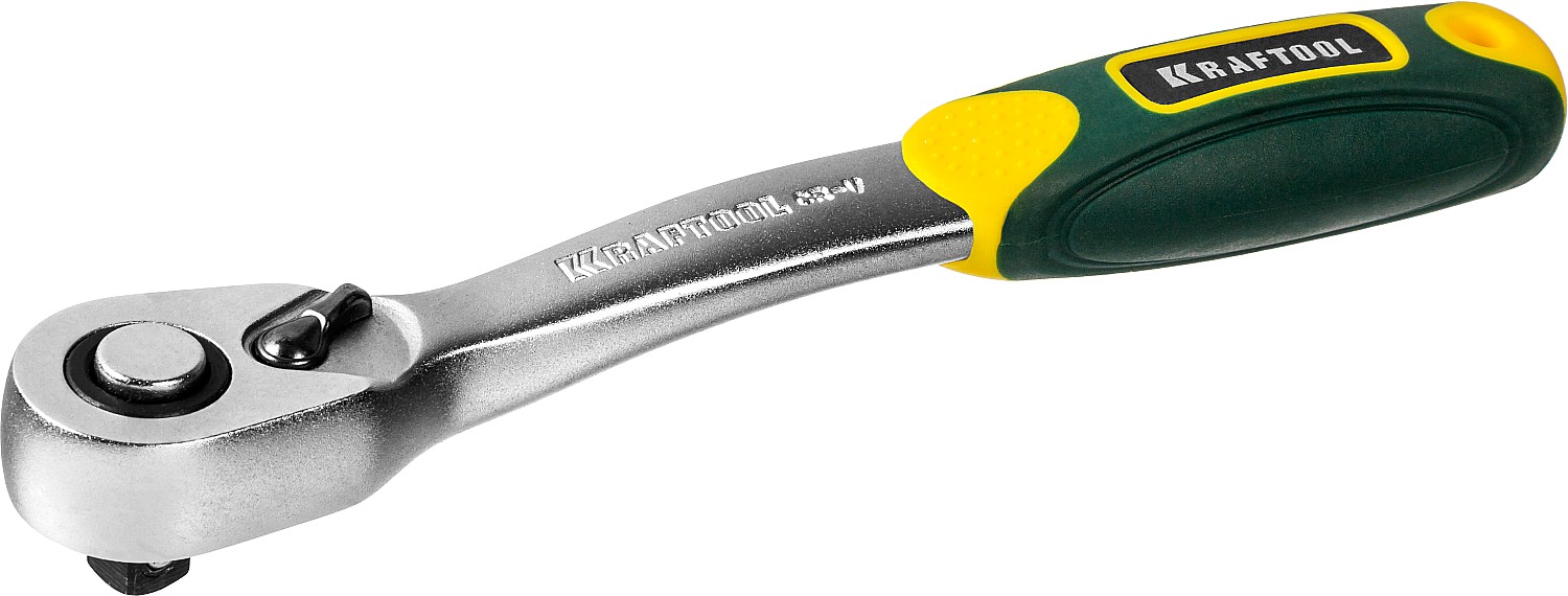 KRAFTOOL 1/4″, 72 зубца, изогнутая трещотка для торцовых головок, Pro (27795-1/4) — фото 2