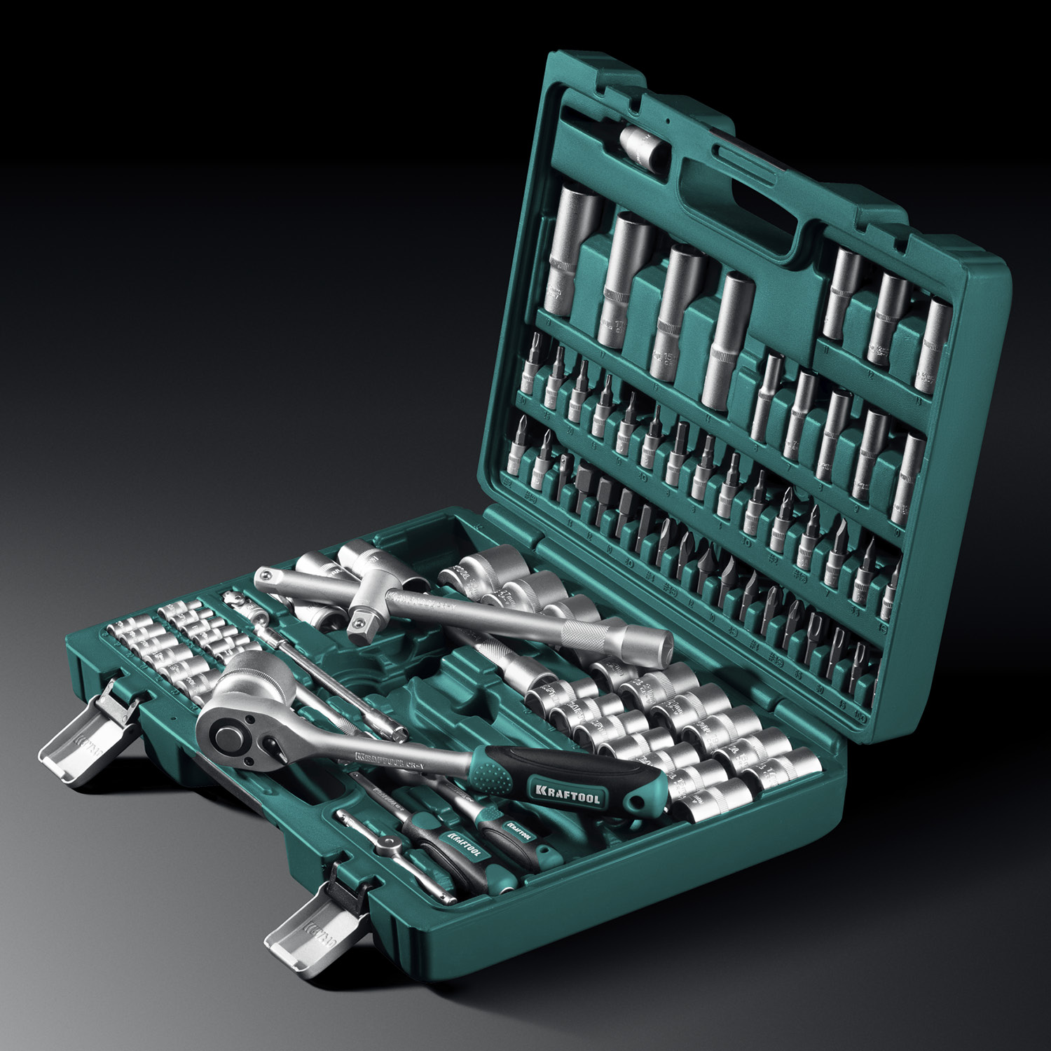 KRAFTOOL X-Drive 94, 94 предм., (1/2″+1/4″), универсальный набор инструмента (27883-H95) — фото 12