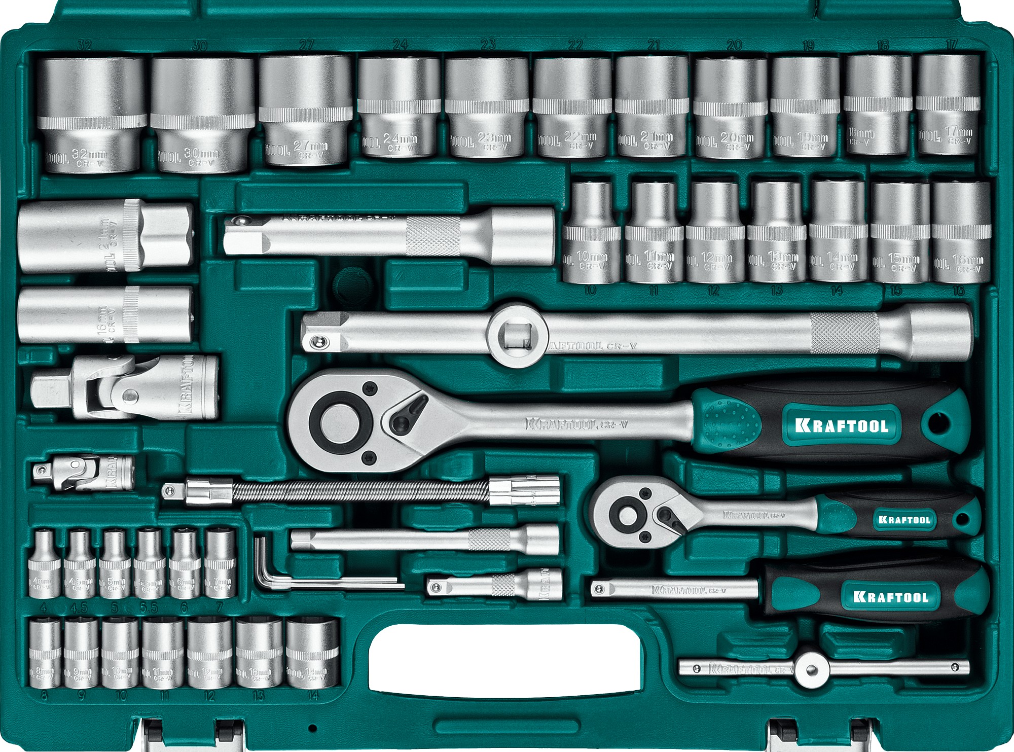 KRAFTOOL X-Drive 94, 94 предм., (1/2″+1/4″), универсальный набор инструмента (27883-H95) — фото 4