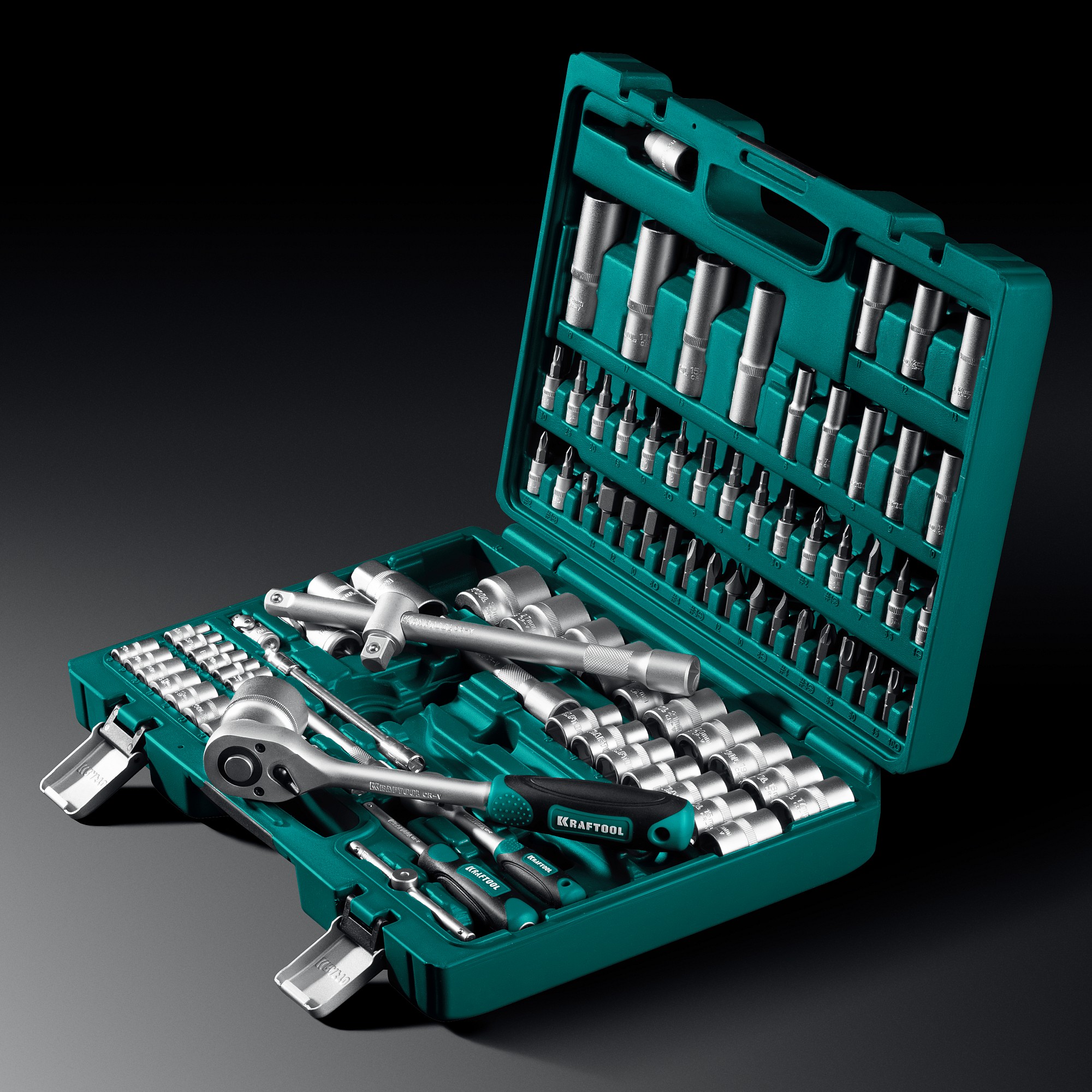 KRAFTOOL X-Drive 94, 94 предм., (1/2″+1/4″), универсальный набор инструмента (27883-H95) — фото 5