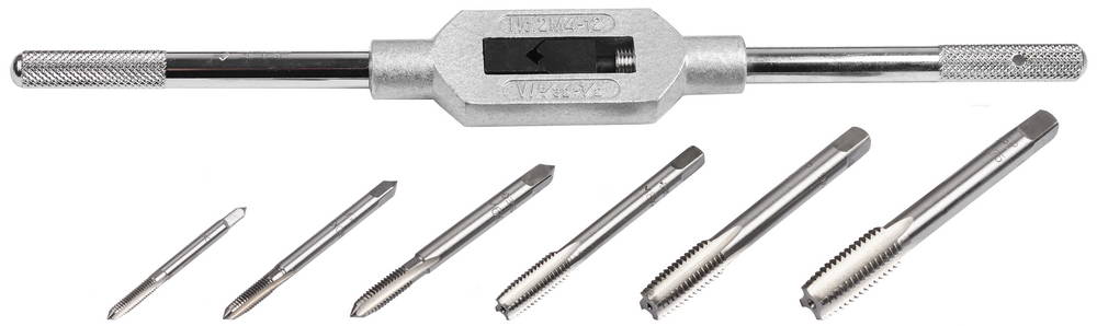 ЗУБР 7 предм., сталь 9ХС, набор метчиков на карточке (28126-H7)