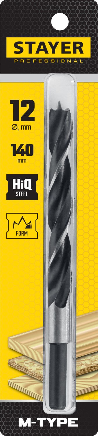 STAYER M-type, 12.0 x 140/85 мм, М-образная заточка, спиральное сверло по дереву (2942-140-12) — фото 2