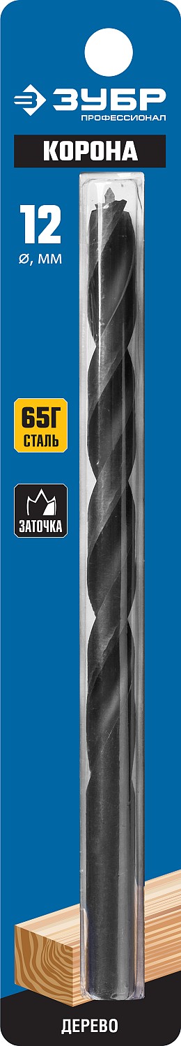 ЗУБР d 12 x 200/150 мм, М-образная заточка, спиральное сверло по дереву, Профессионал (29421-200-12) — фото 2