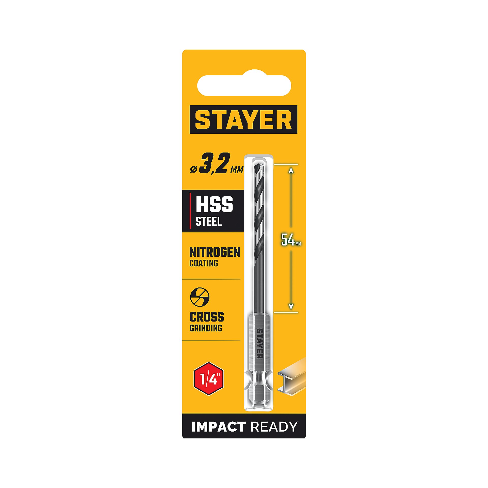 STAYER НЕХ-1/4″, d 3.2 х 89 мм, сверло по металлу для винтовёртов и шуруповертов IMPACT READY (29603-3.2) — фото 6