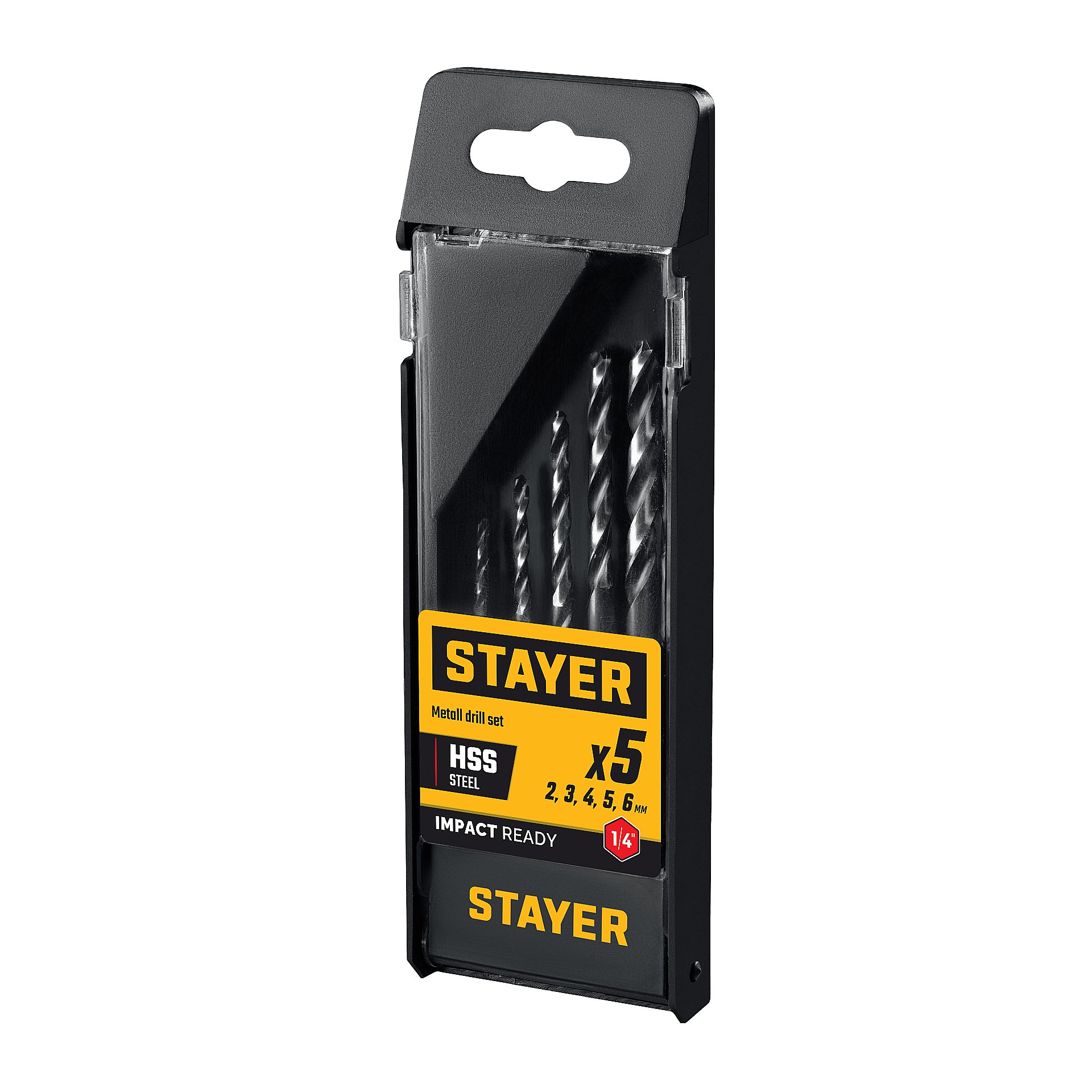 STAYER НЕХ-1/4″, 5 шт, набор сверл по металлу для винтовёртов и шуруповертов IMPACT READY (29603-H5) — фото 6