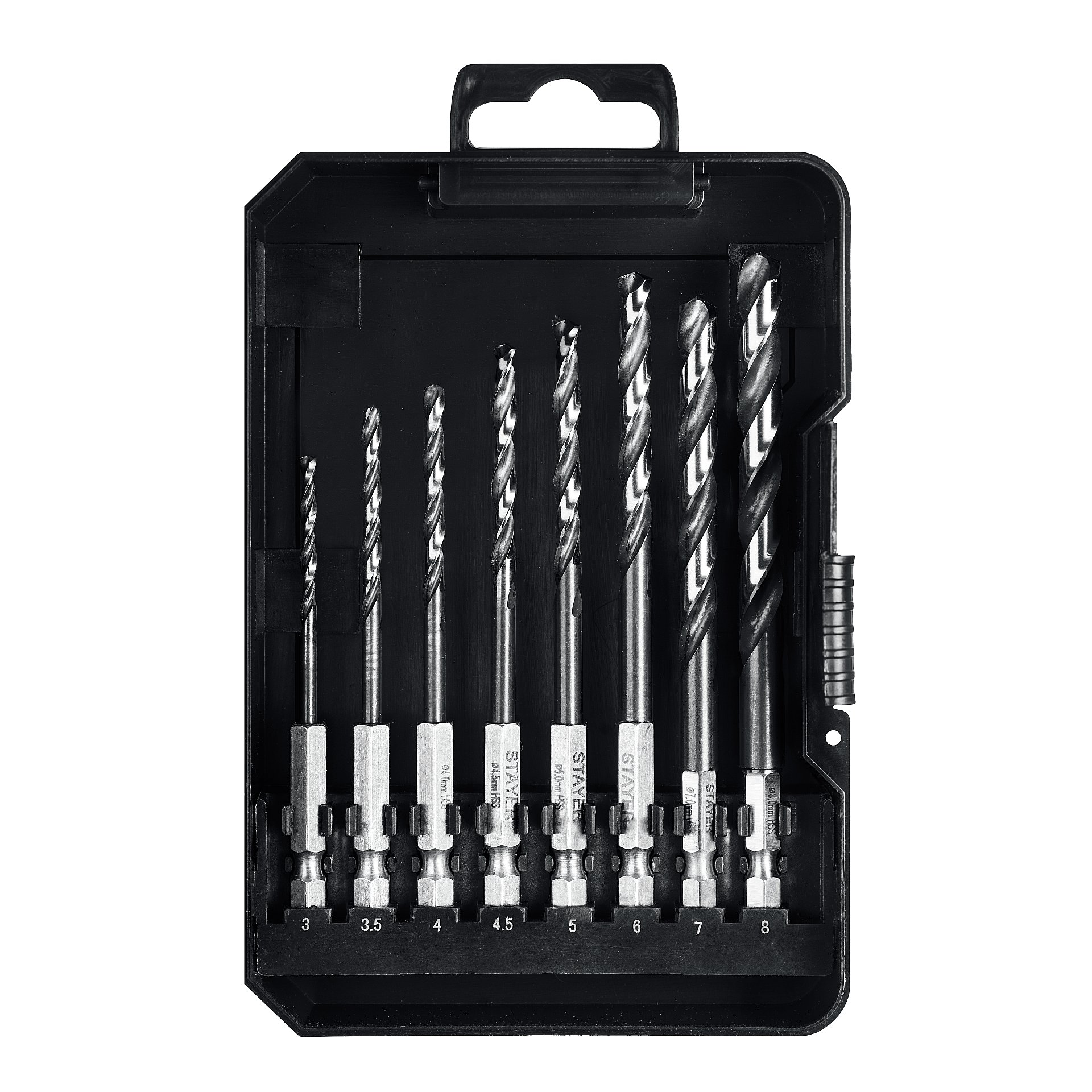 STAYER НЕХ-1/4″, 8 шт, набор сверл по металлу для винтовёртов и шуруповертов IMPACT READY (29603-H8)