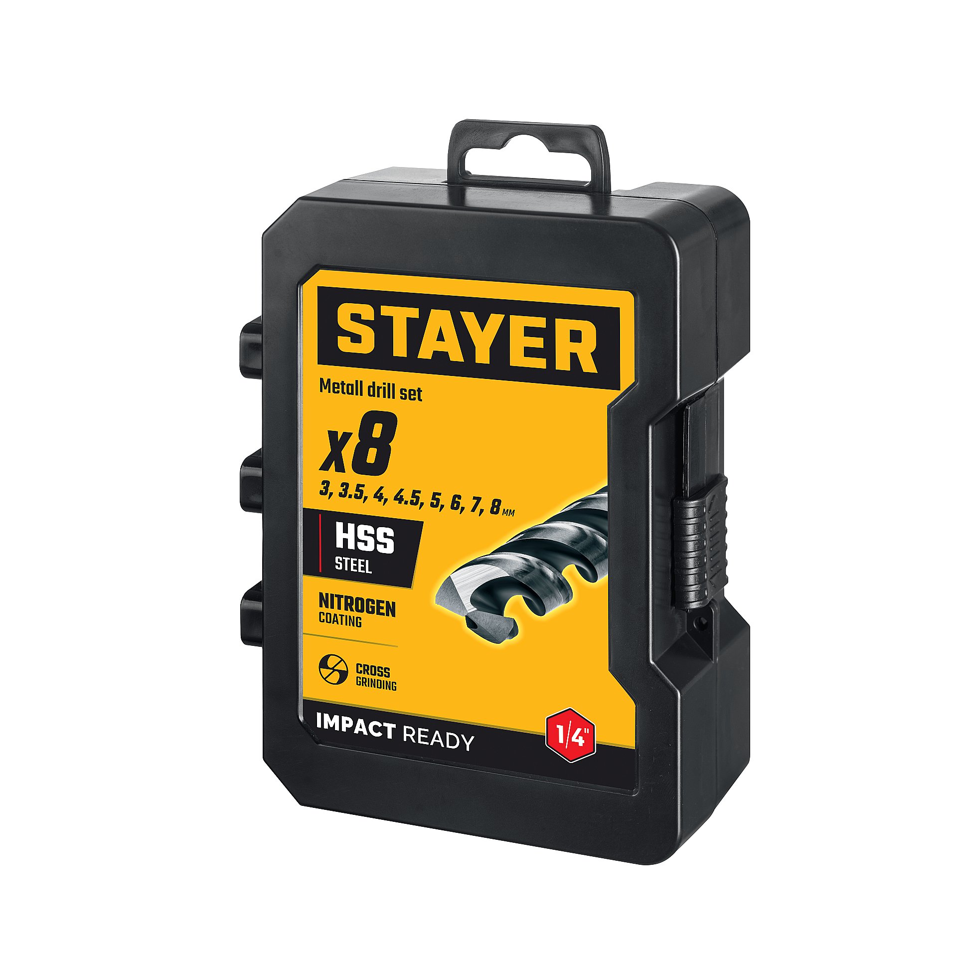 STAYER НЕХ-1/4″, 8 шт, набор сверл по металлу для винтовёртов и шуруповертов IMPACT READY (29603-H8) — фото 6