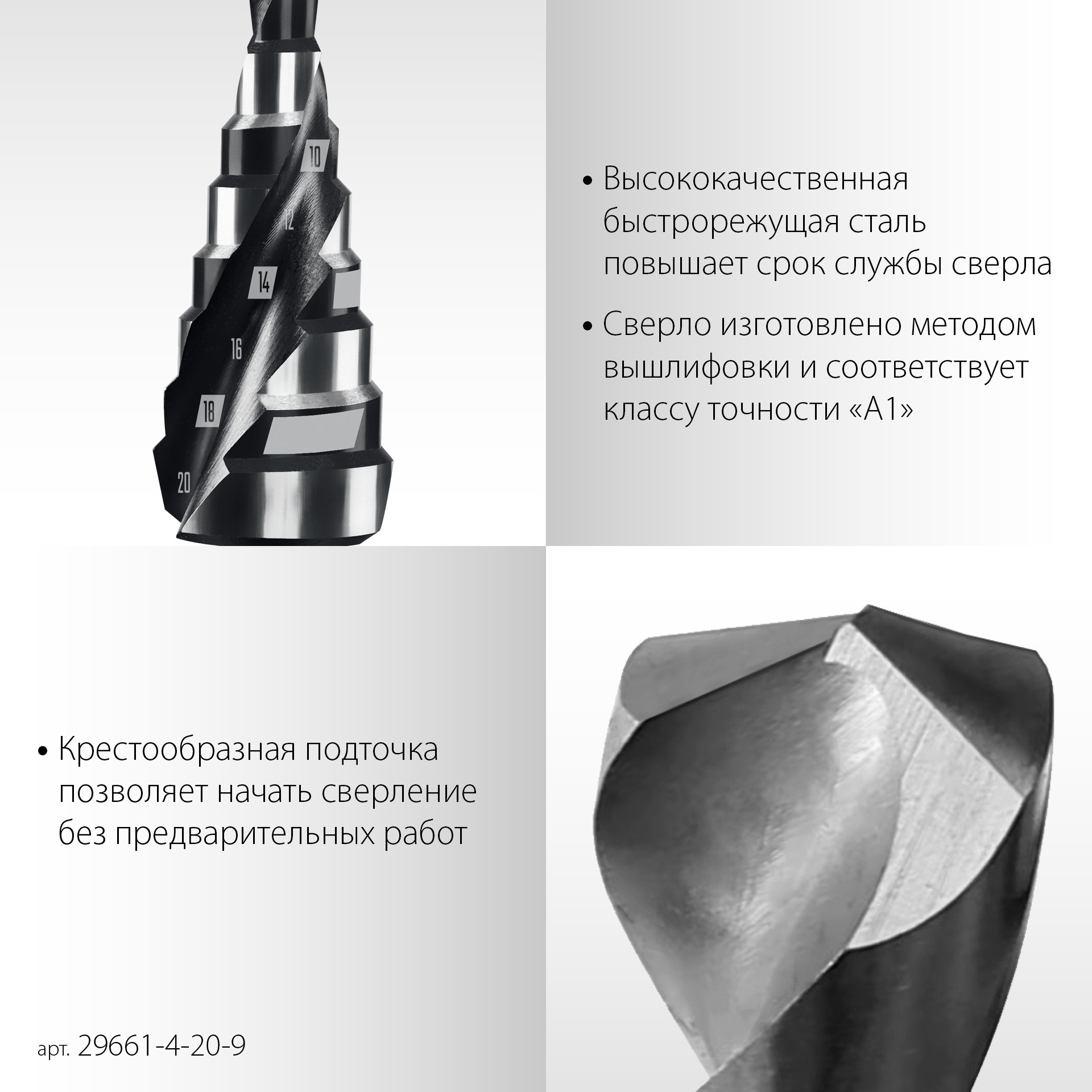 STAYER Pro-Max 4-20мм, 9 ступеней, винтовая спираль, сверло ступенчатое (29661-4-20-9) — фото 4