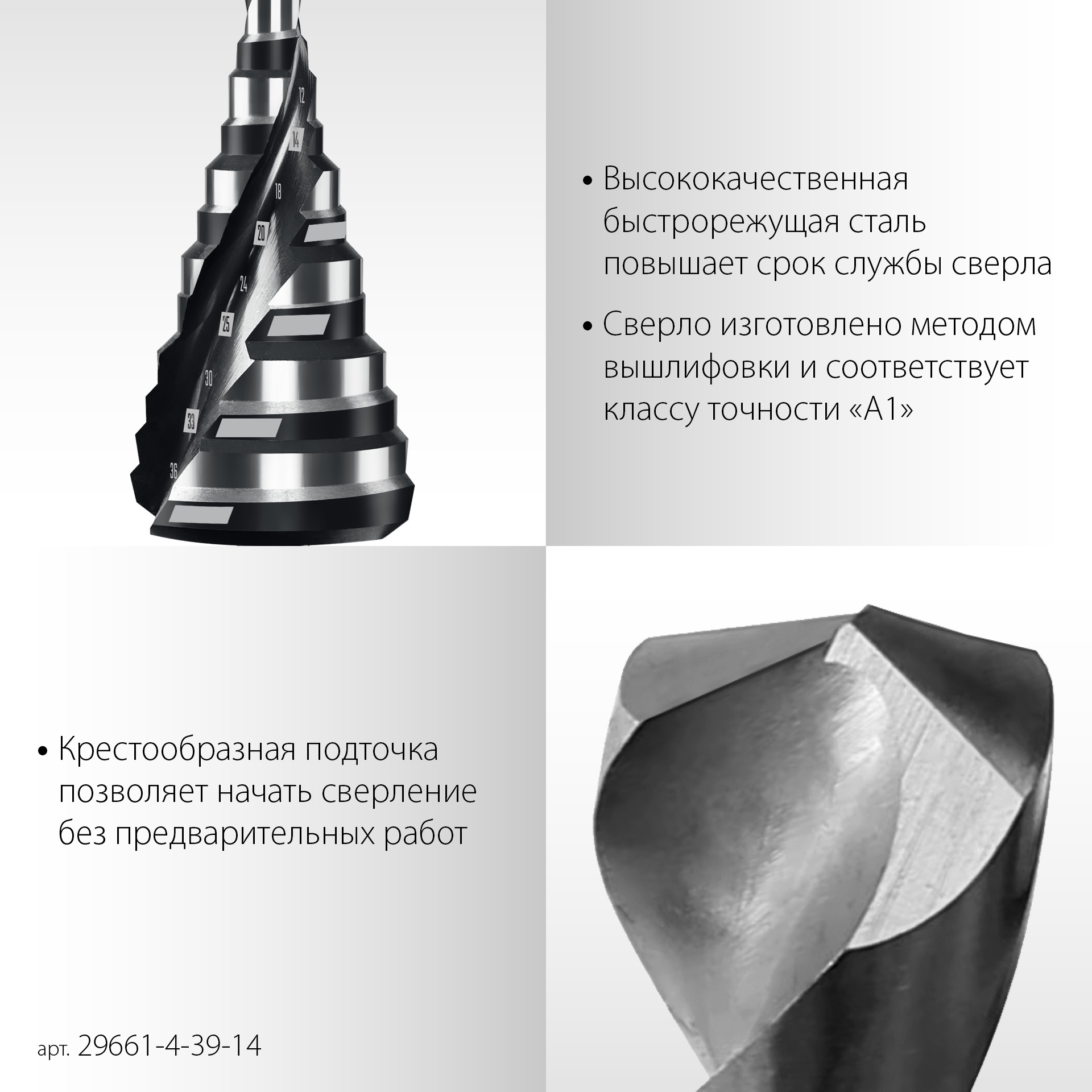 STAYER Pro-Max 4-39мм, 14 ступеней, винтовая спираль, сверло ступенчатое (29661-4-39-14) — фото 4