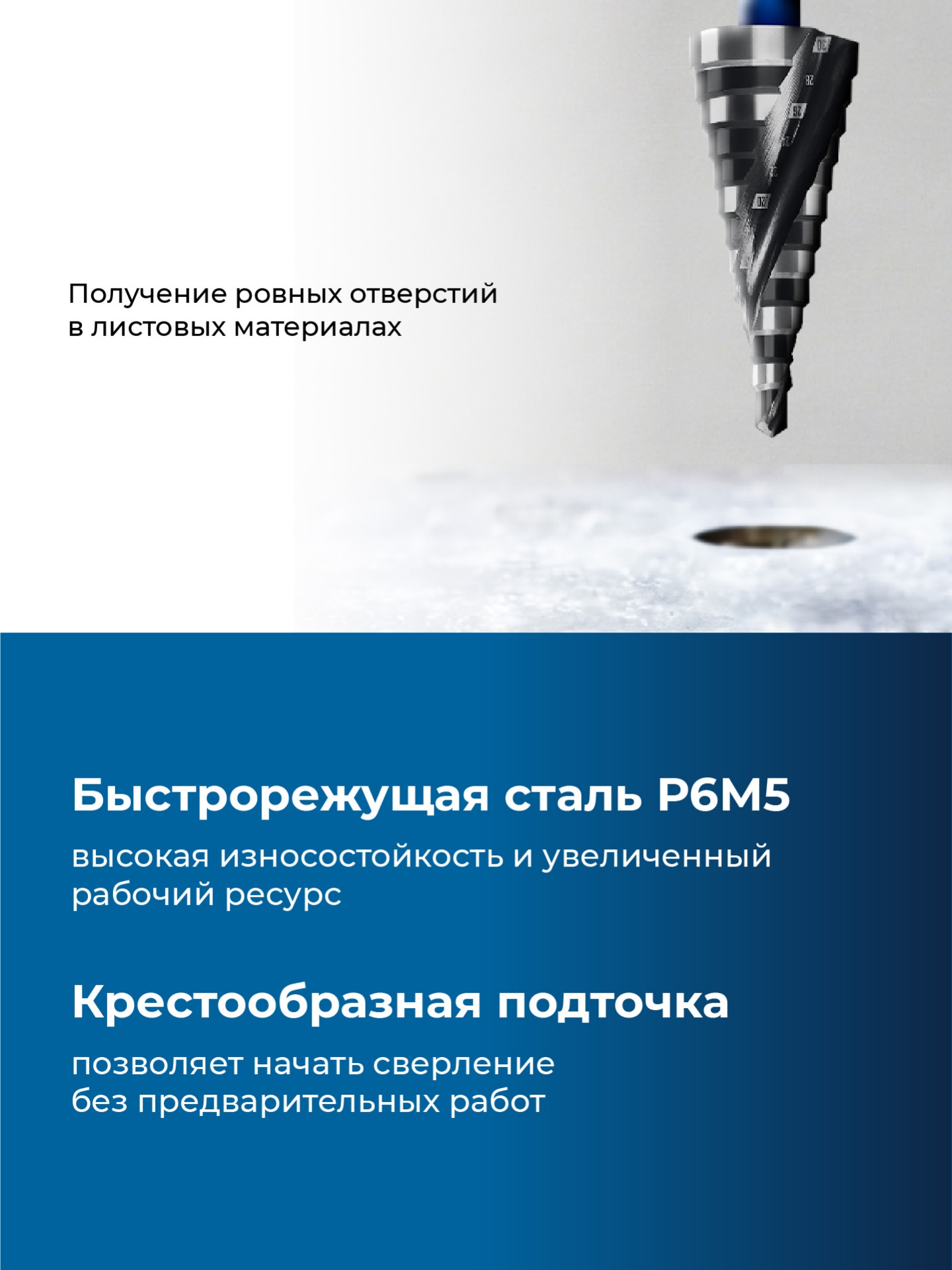 ЗУБР BLACK FORCE 6-30мм, 13 ступеней, винтовая проточка, сверло ступенчатое, ПРОФЕССИОНАЛ (29671-6-30-13) — фото 3