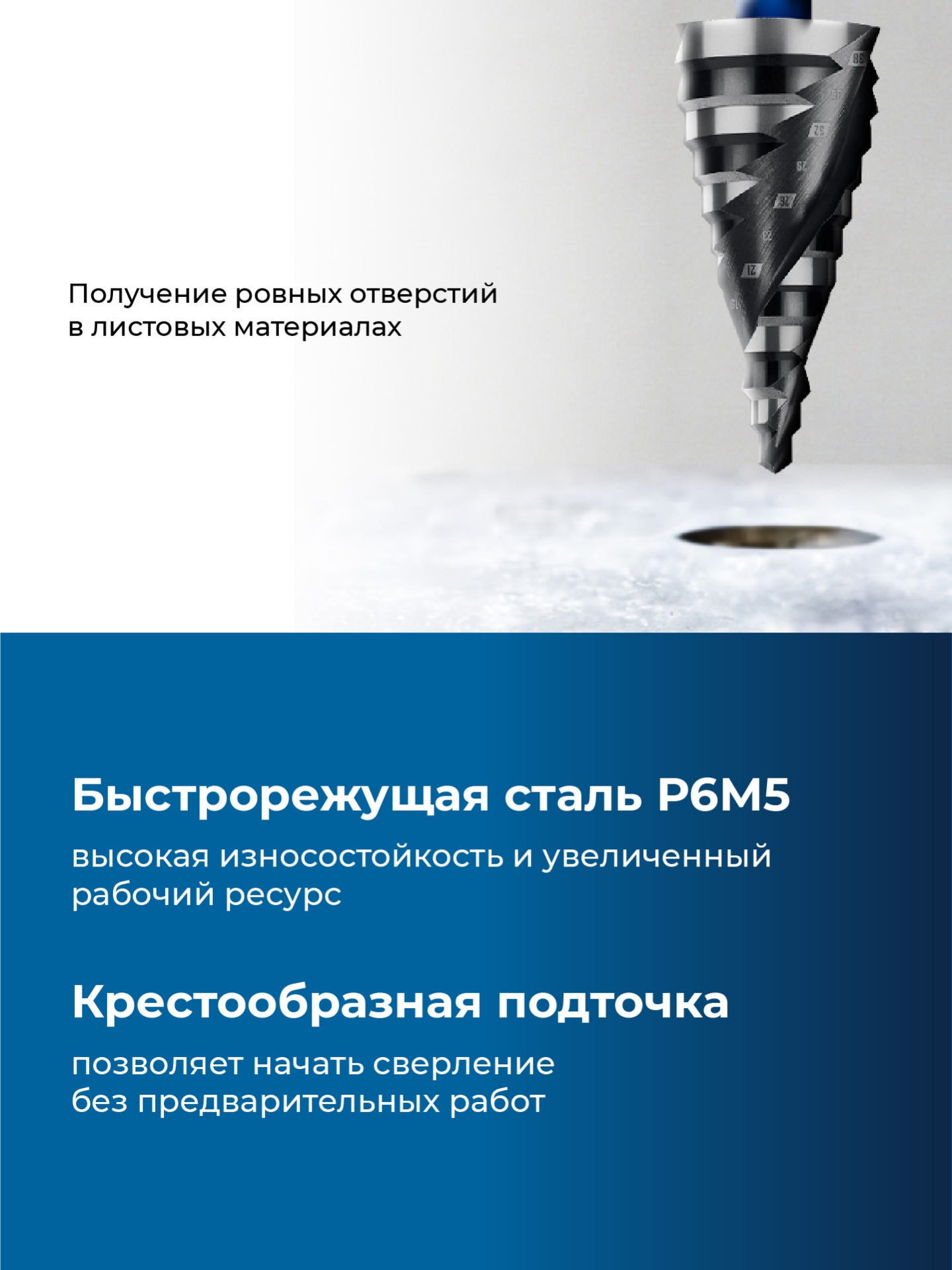 ЗУБР BLACK FORCE 6-38мм, 12 ступеней, винтовая проточка, сверло ступенчатое, ПРОФЕССИОНАЛ (29671-6-38-12) — фото 3