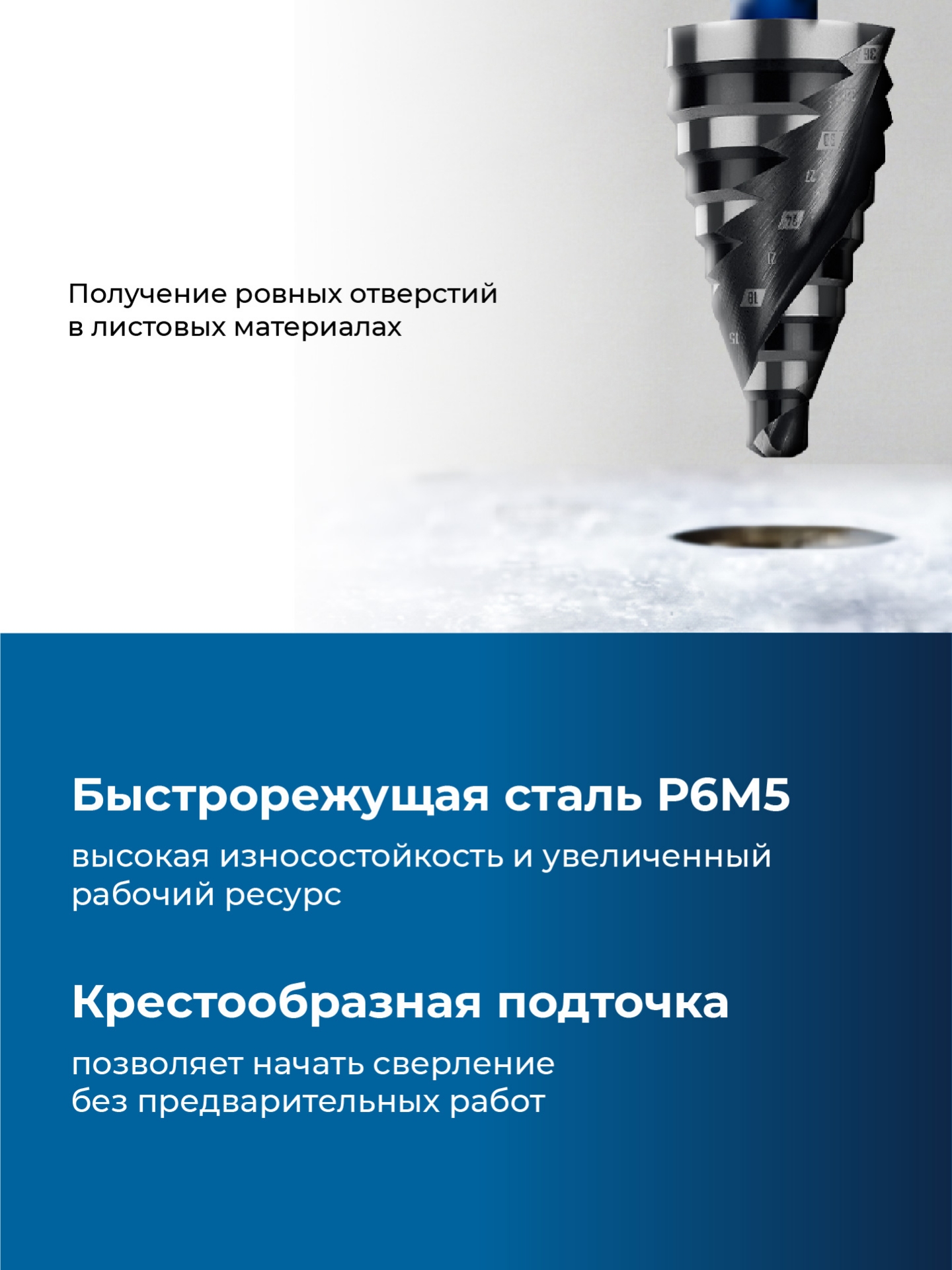 ЗУБР BLACK FORCE 9-36мм, 10 ступеней, винтовая проточка, сверло ступенчатое, ПРОФЕССИОНАЛ (29671-9-36-10) — фото 3