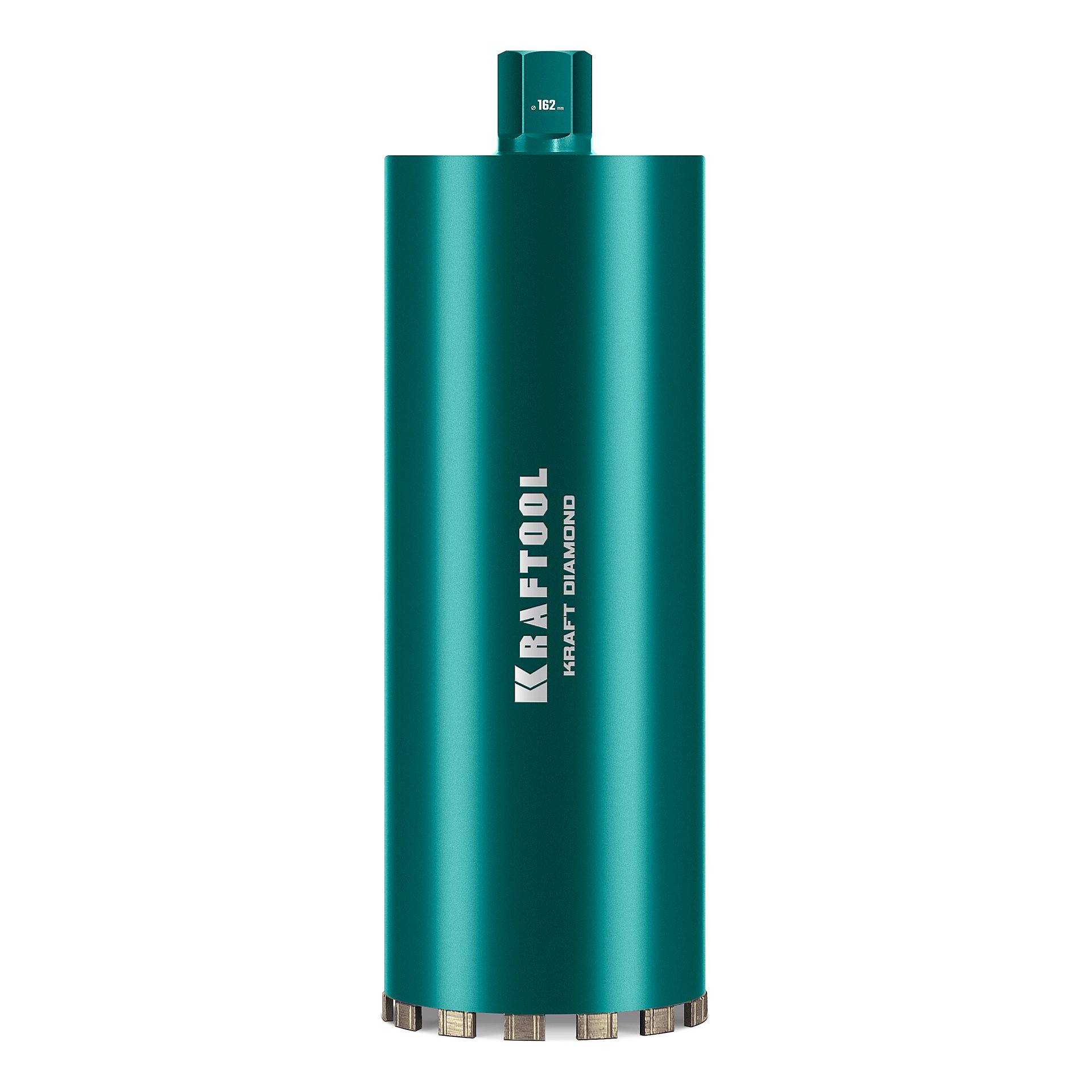 KRAFTOOL DIAMOND 162 мм (450 мм, 1 1/4″, лазерная сварка, сухое сверление с микроударом), алмазная коронка по железобетону (29825-162)