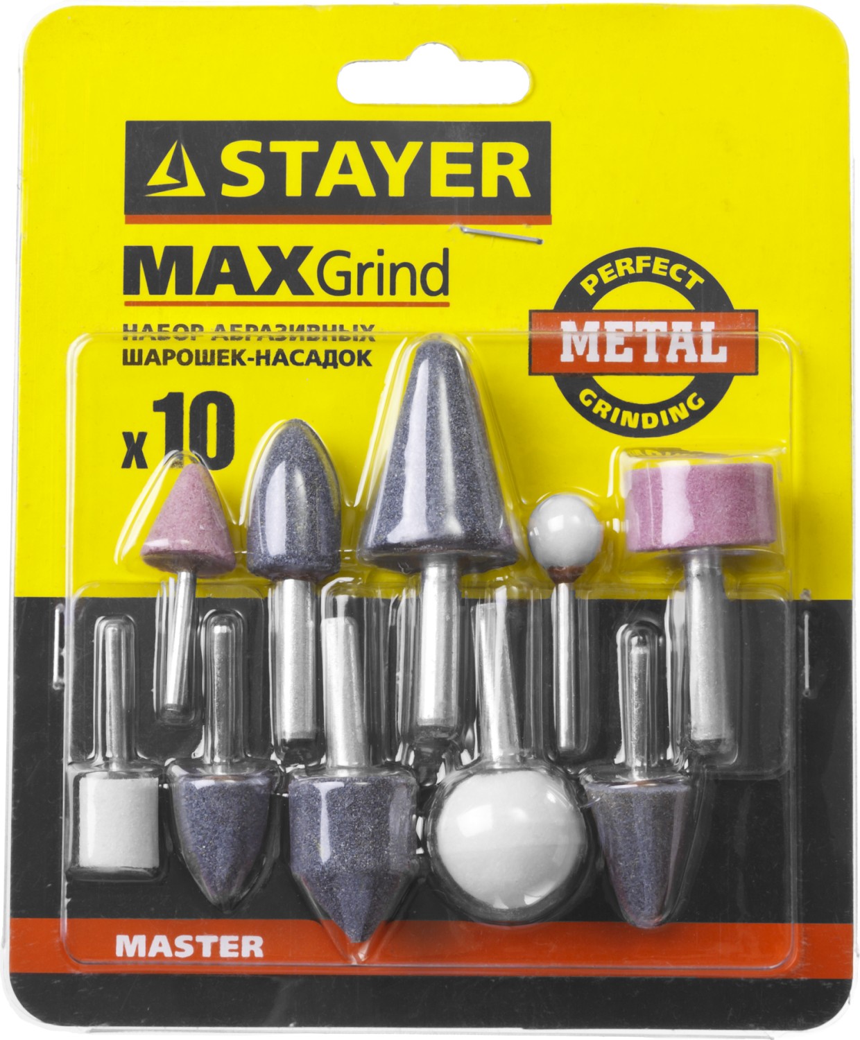 STAYER 10 предм., хвостовик d 3.2 / 6.0 мм, набор абразивных минишарошек-насадок (2989-H10) — фото 2