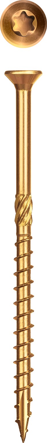 ЗУБР КС-П, 40 х 3.0 мм, TX10, потайная головка желтый цинк, 500 шт (0,66 кг.), конструкционный саморез, Профессионал (30041-30-040)