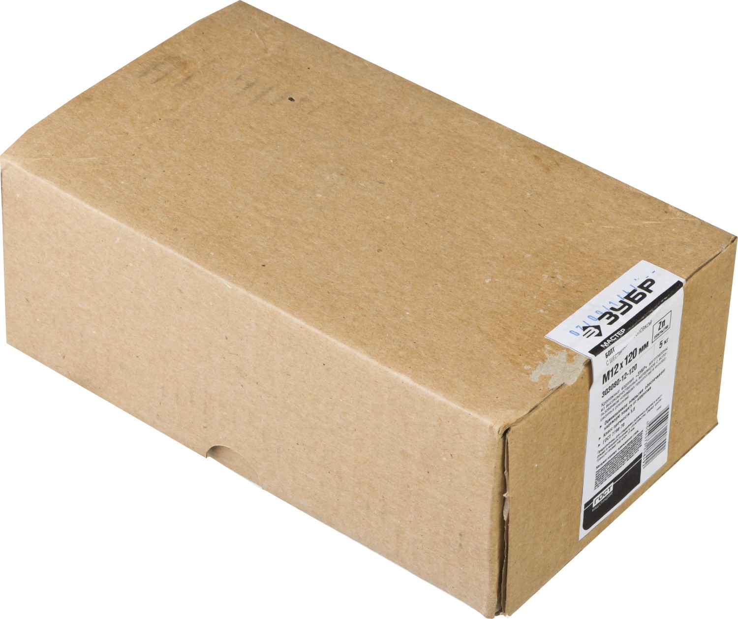 ЗУБР ГОСТ 7798-70, кл. пр. 5.8, M12 х 120 мм, цинк, 5 кг, болт (303080-12-120) — фото 3