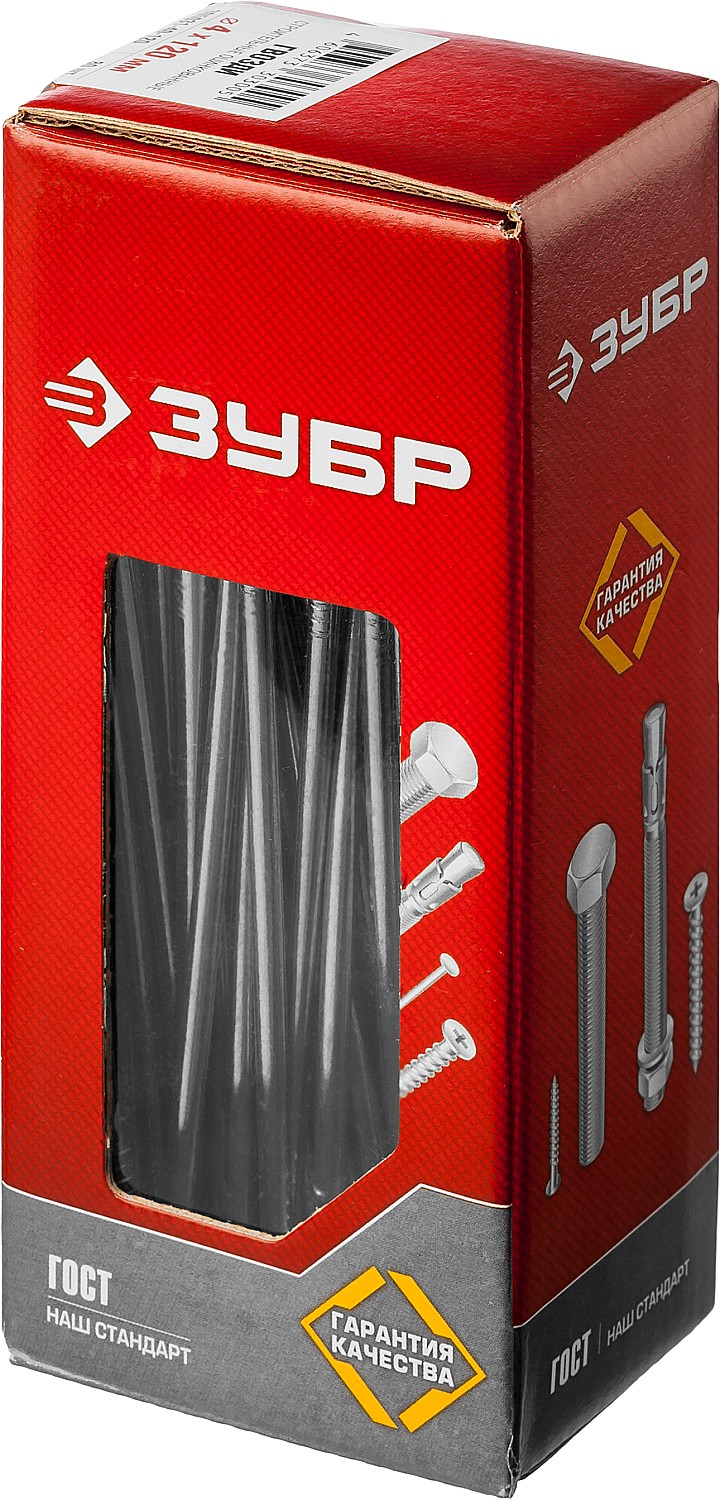 ЗУБР ГОСТ 4028-63, 120 x 4 мм, цинк, 1 кг, строительные гвозди (305031-40-120) — фото 3