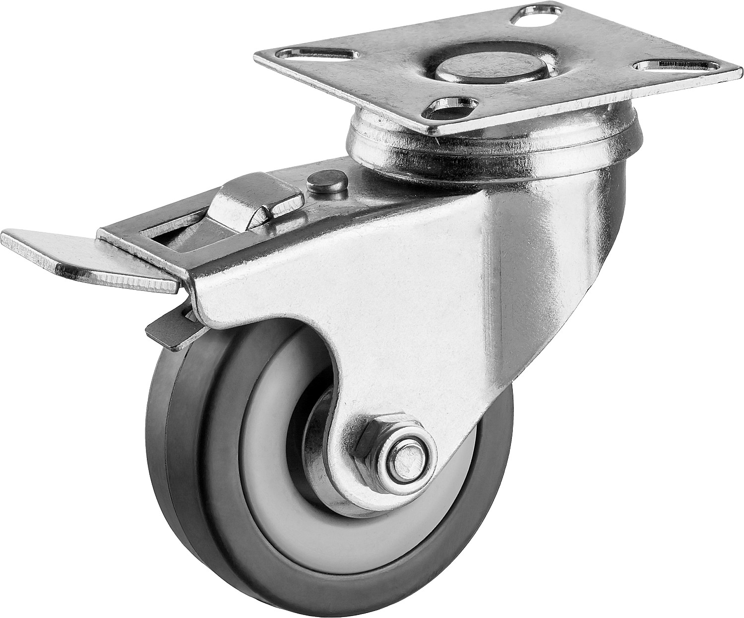 ЗУБР d 50 мм, г/п 35 кг, резина/полипропилен, поворотное колесо c тормозом (30956-50-B)