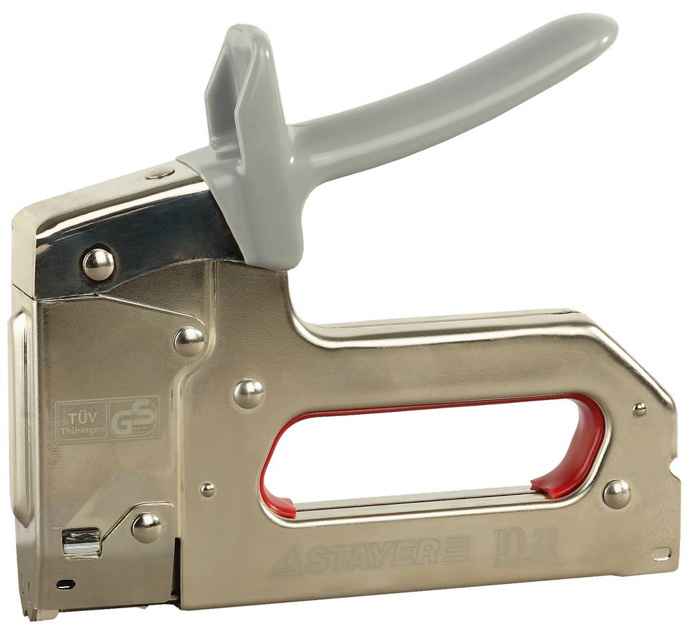 STAYER Profi, скоба: тип 28, 8 - 12 мм, диаметр кабеля 4.5 мм, пистолет скобозабивной кабельный, Professional (31513)