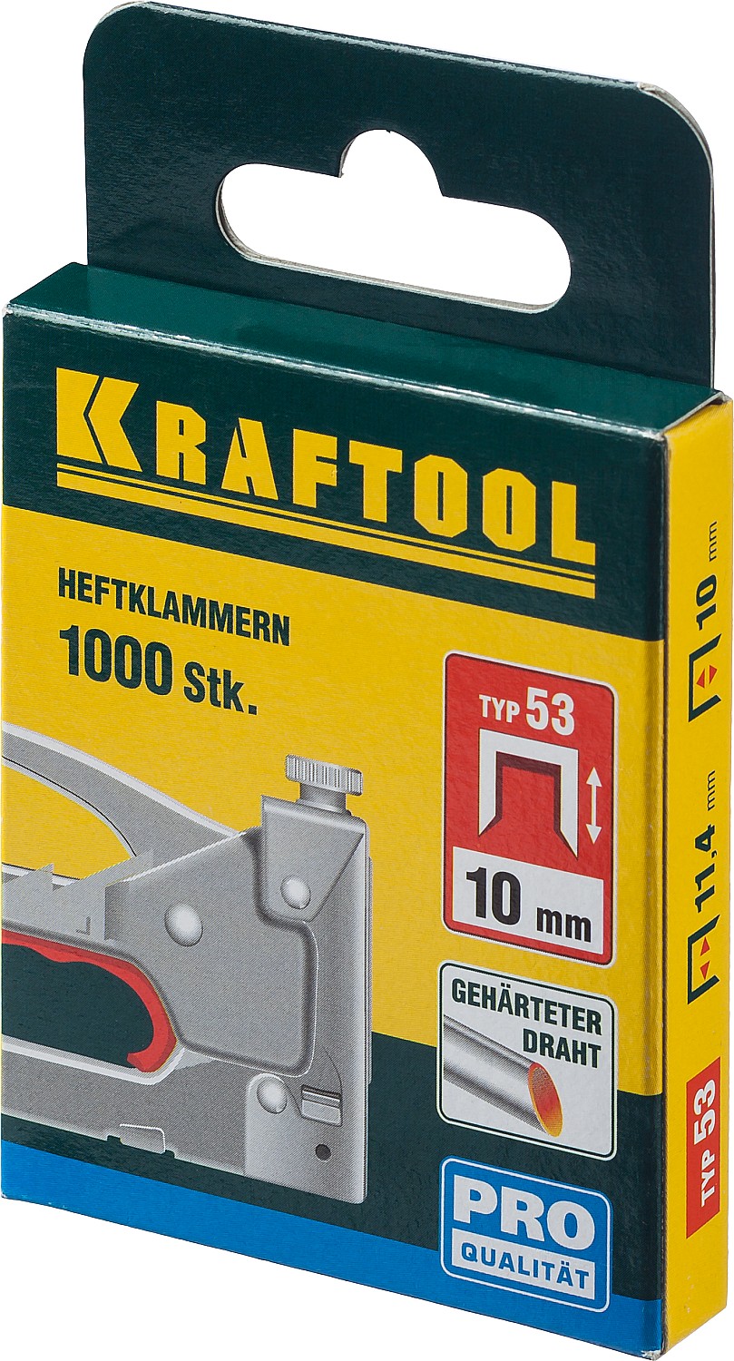 KRAFTOOL скобы тип 53 (A/10/JT21), 10 мм, калибр 23GA. 1000 шт (31670-10) — фото 2