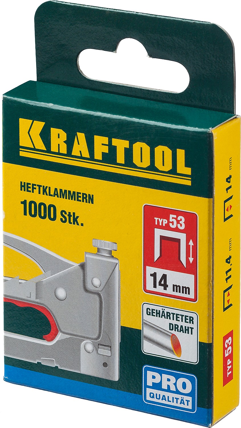 KRAFTOOL скобы тип 53 (A/10/JT21), 14 мм, калибр 23GA. 1000 шт (31670-14) — фото 2