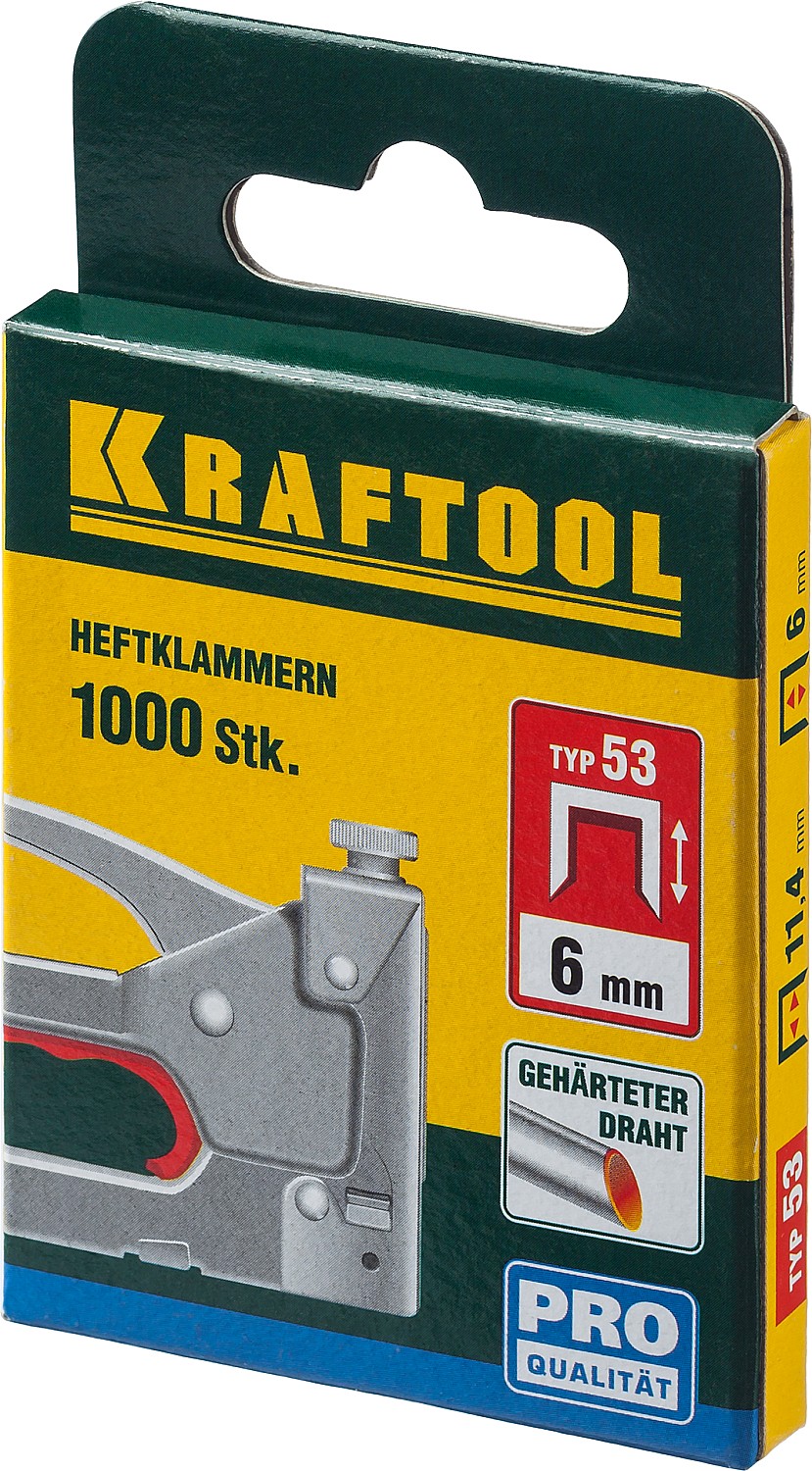 KRAFTOOL скобы тип 53 (A/10/JT21), 18 мм, калибр 23GA. 1000 шт (31670-18) — фото 2