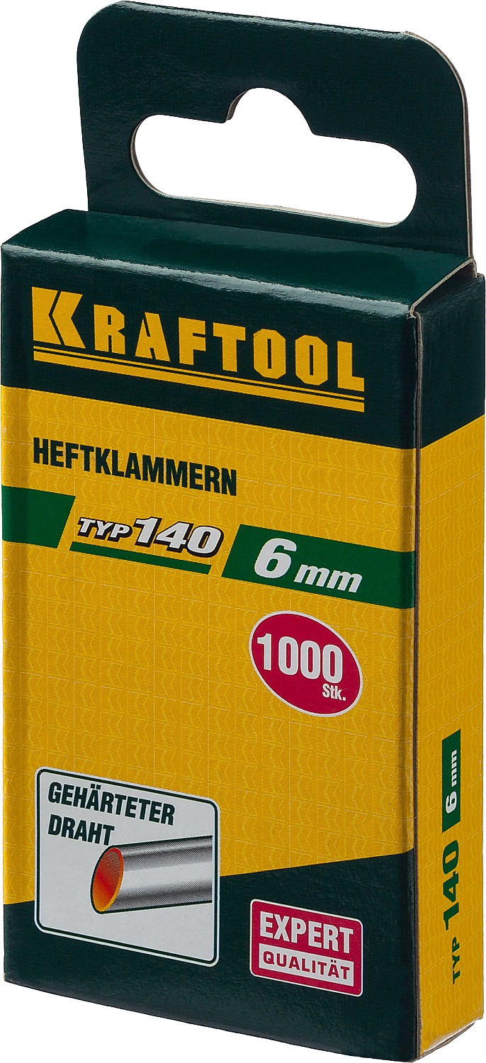 KRAFTOOL скобы тип 140 (G/11/57), 6 мм, калибр 20GA. 1000 шт (31680-06) — фото 2