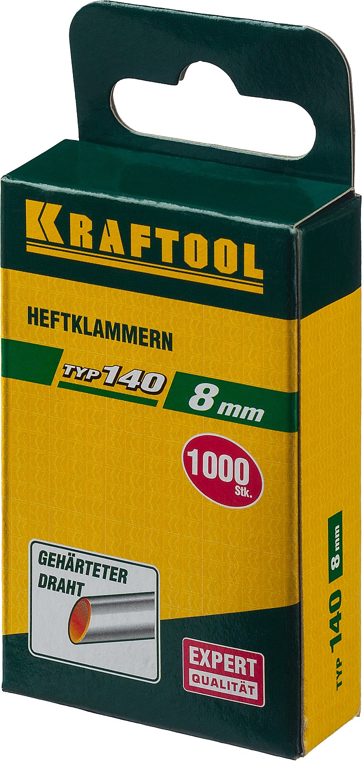 KRAFTOOL скобы тип 140 (G/11/57), 8 мм, калибр 20GA. 1000 шт (31680-08) — фото 2