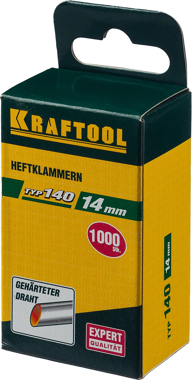 KRAFTOOL скобы тип 140 (G/11/57), 14 мм, калибр 20GA. 1000 шт (31680-14) — фото 2