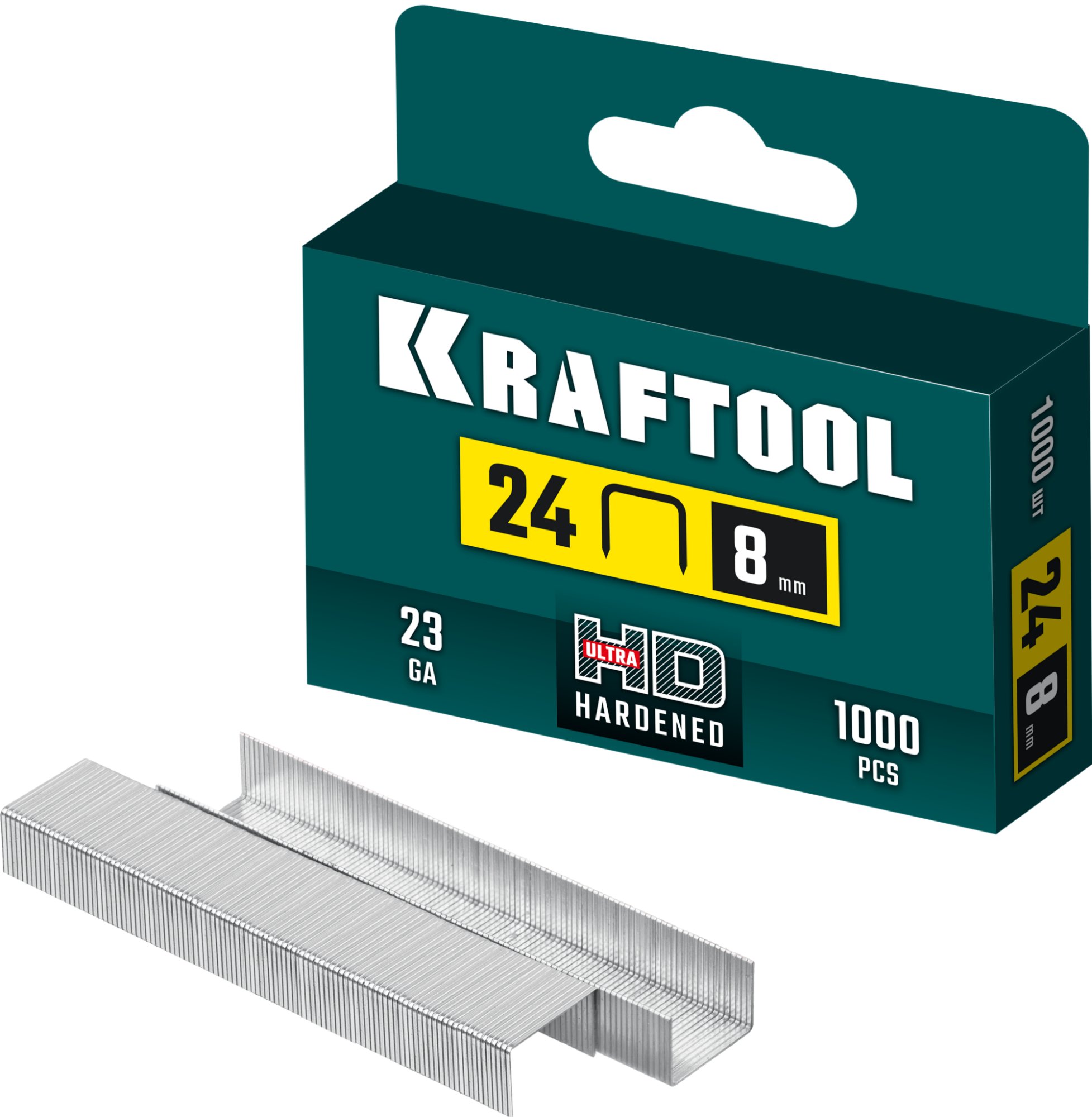 KRAFTOOL скобы тип 24, 8 мм, калибр 23GA. 1000 шт (31724-08)