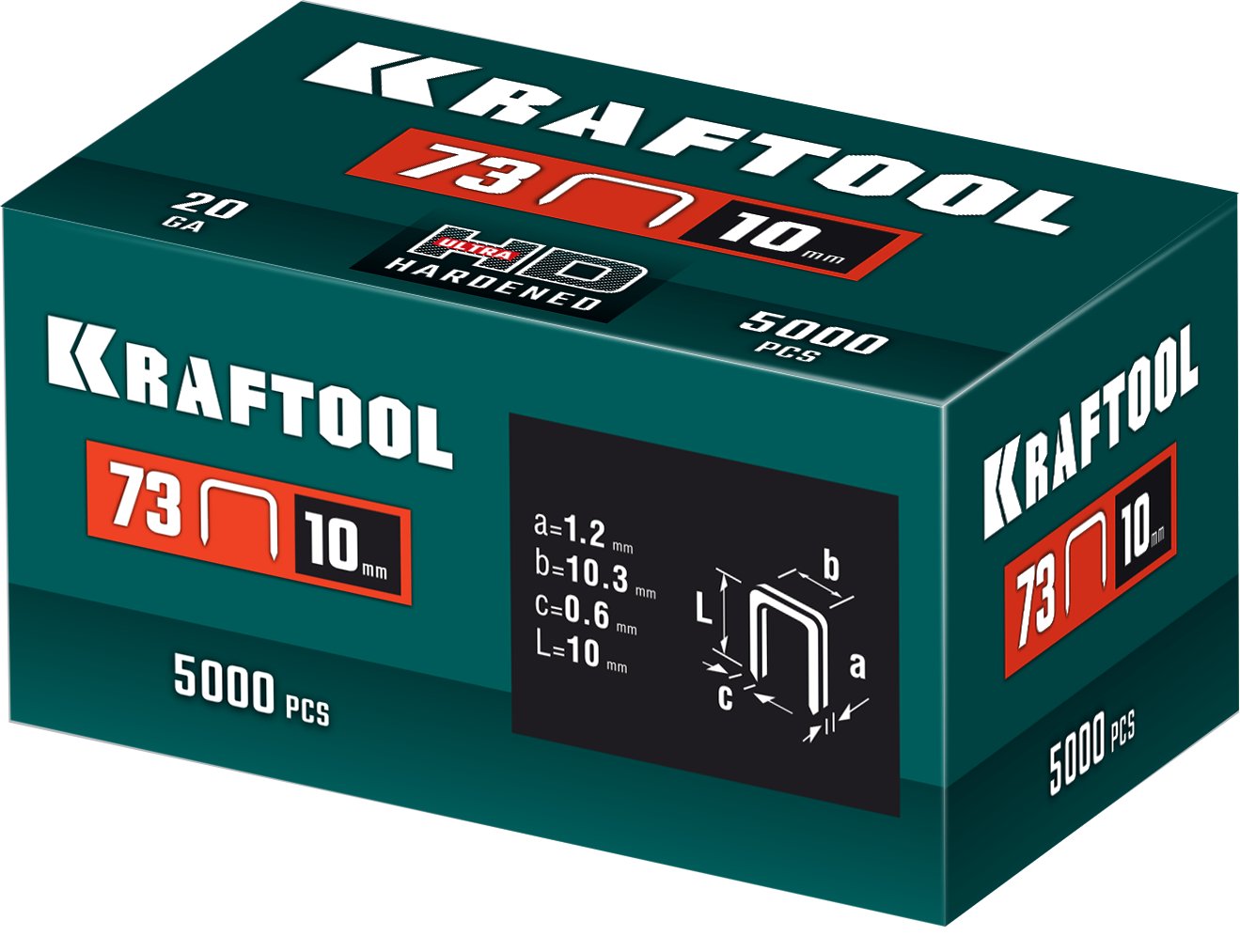 KRAFTOOL скобы тип 73, 10 мм, калибр 20GA. 5000 шт (31773-10) — фото 3