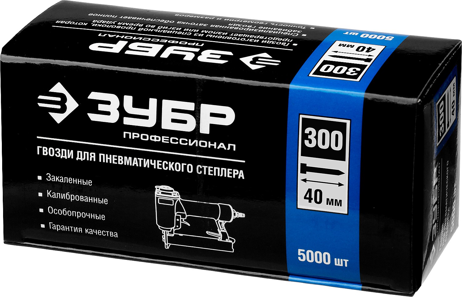 ЗУБР гвозди тип 300 (47/J/F), 40 мм, калибр 18GA. 5000 шт. Профессионал (31830-40) — фото 4
