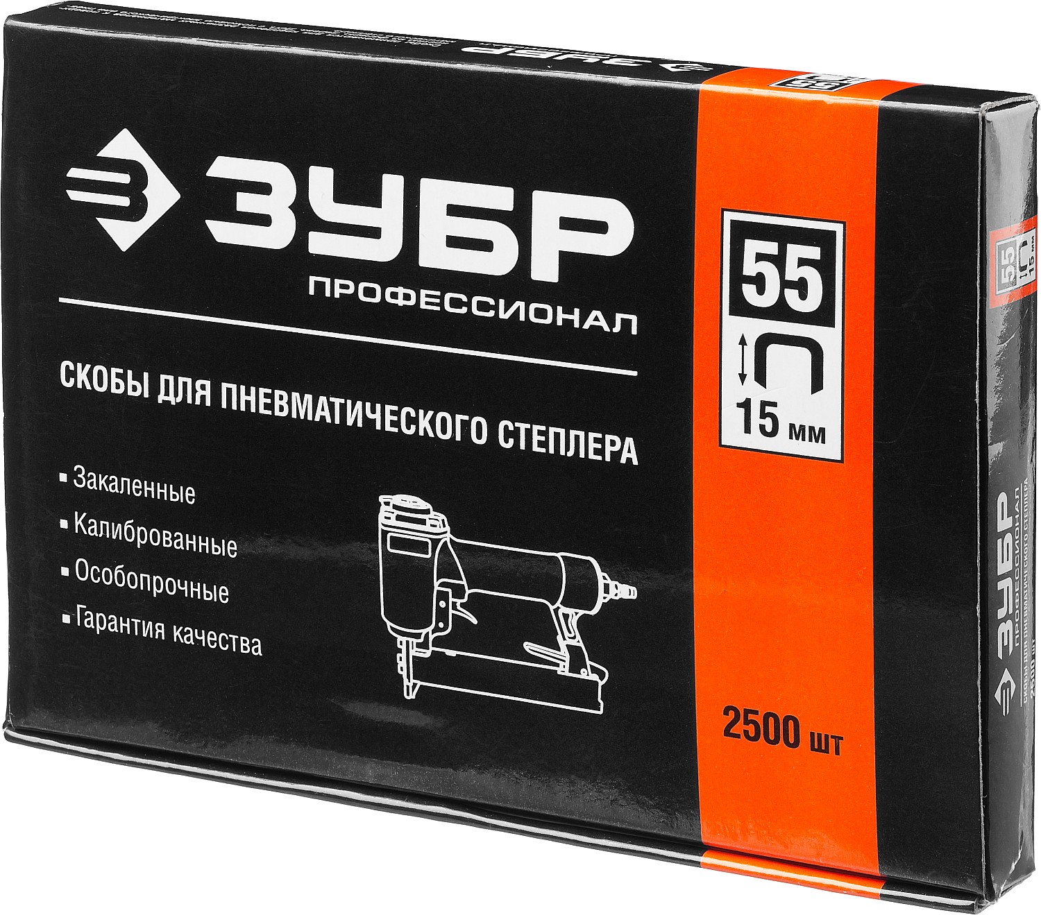 ЗУБР скобы тип 55 (90/C), 15 мм, калибр 18GA. 2500 шт. Профессионал (31855-15) — фото 4