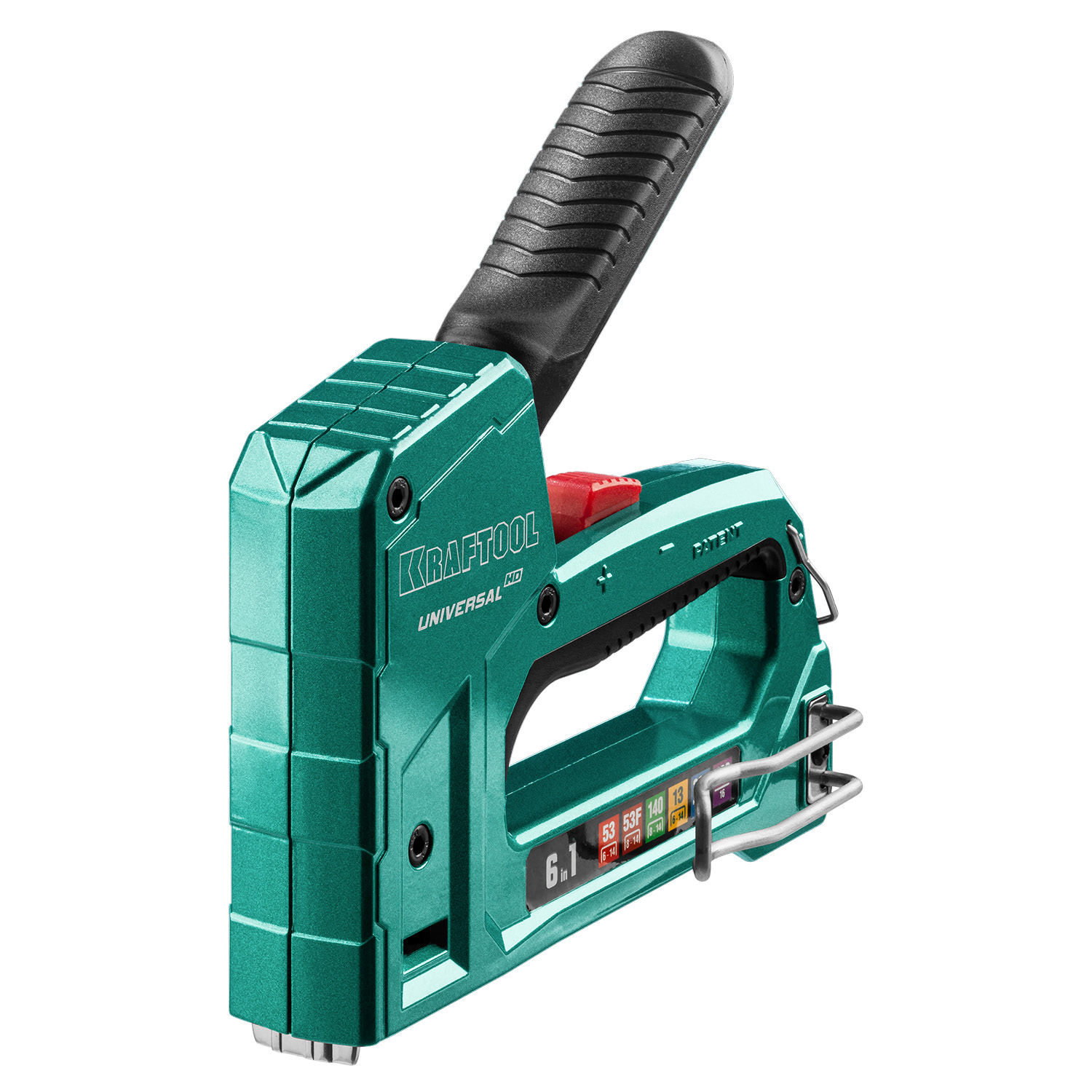 KRAFTOOL Universal-HD, 6-в-1: 53 (A/10/JT21) 23GA (6 - 14 мм)/140 (G/11/57) 20GA (8 - 14 мм)/13/53F/300/500, универсальный алюминиевый степлер (3188) — фото 8